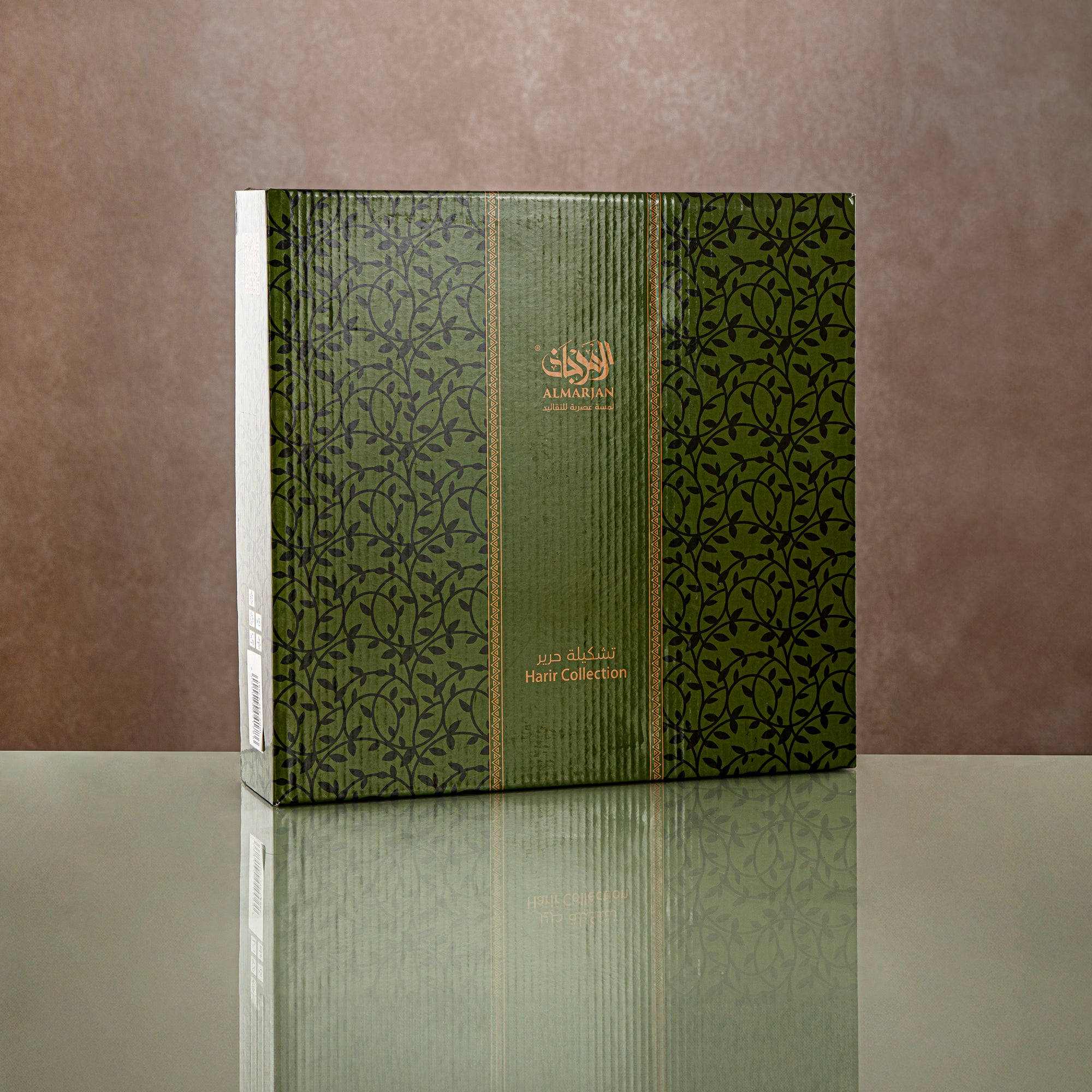 Almarjan Tea & Coffee Set 18 Pieces, Glass, Clear & Golden Pattern (18PCS SET-ZQDL) - Family Gatherings