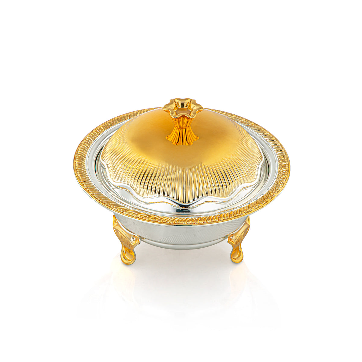 222S-SG - تمرية المرجان بغطاء 18 سم - ذهبي وفضي