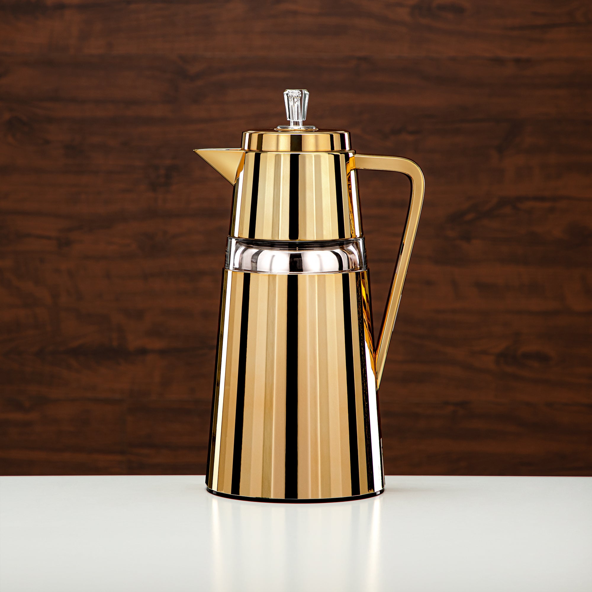 Almarjan 2 Pieces Vacuum Flask Set Gold & Transparent - C77-GA