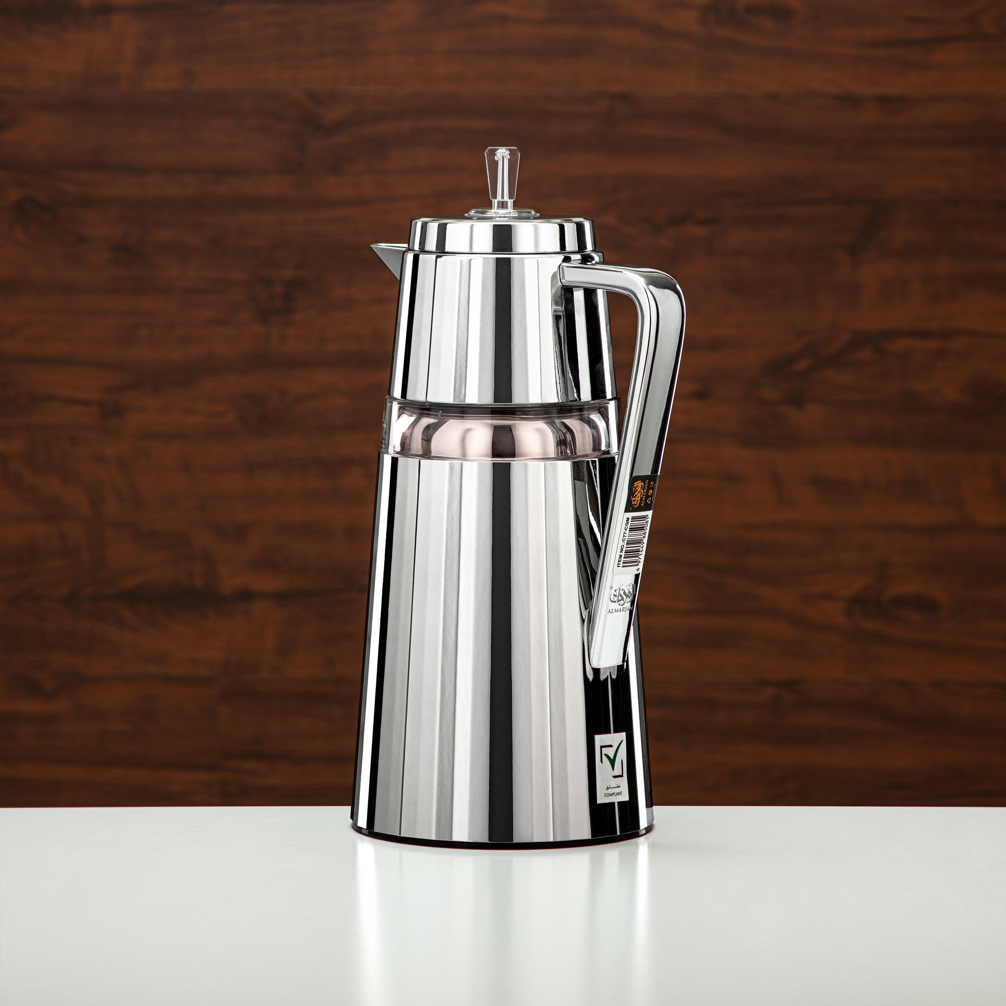 Almarjan 2 Pieces Vacuum Flask Set Silver & Transparent - C77-SCAC