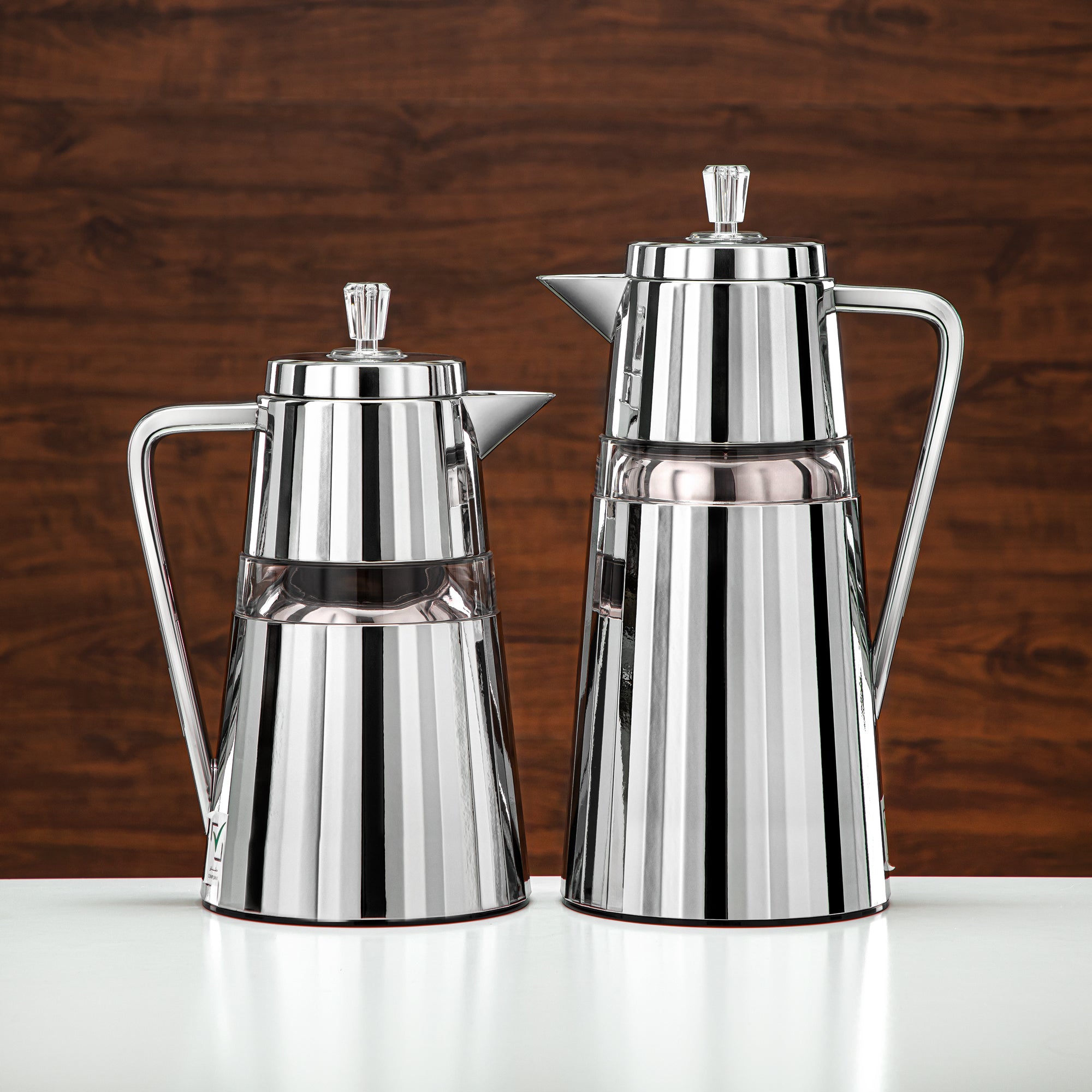 Almarjan 2 Pieces Vacuum Flask Set Silver & Transparent - C77-SCAC