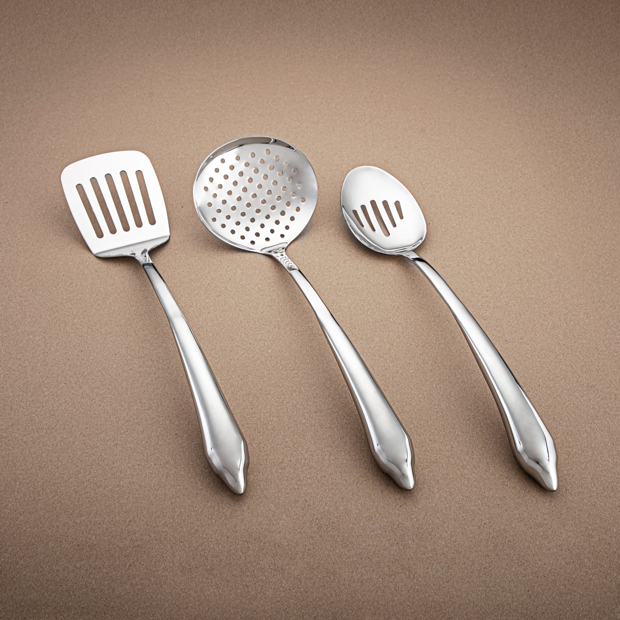 مجموعة أدوات مطبخ المرجان 7 قطع، ستانلس ستيل، مع حامل، فضي (CUT1620083) - أدوات تقديم أنيقة