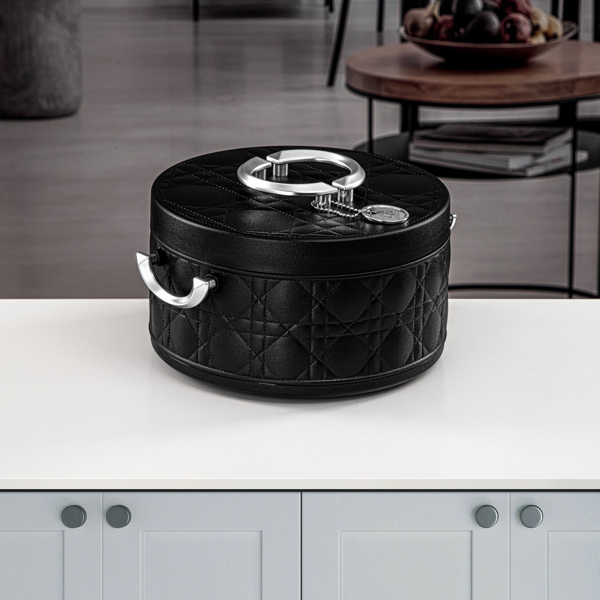 Almarjan 3 Pieces Plastic Hot Pot Set Black & Silver - EJ-100/250/400 BL/MC