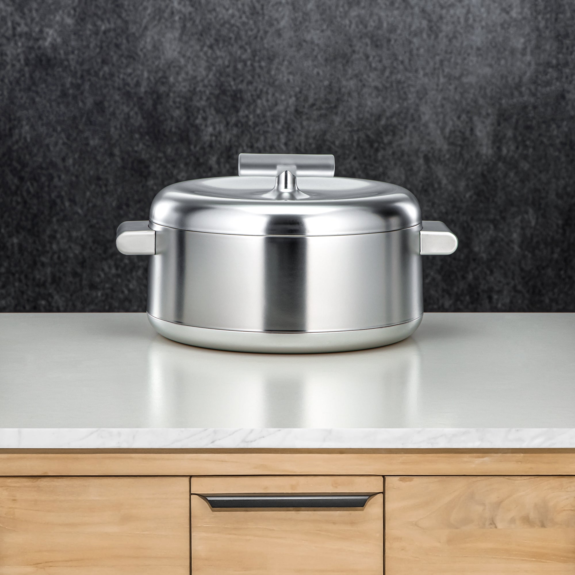 Almarjan Hot Pot Set ABS 1L, 2.5L, 3L Matt silver & frost (EL-100/250/300 MC/FA)