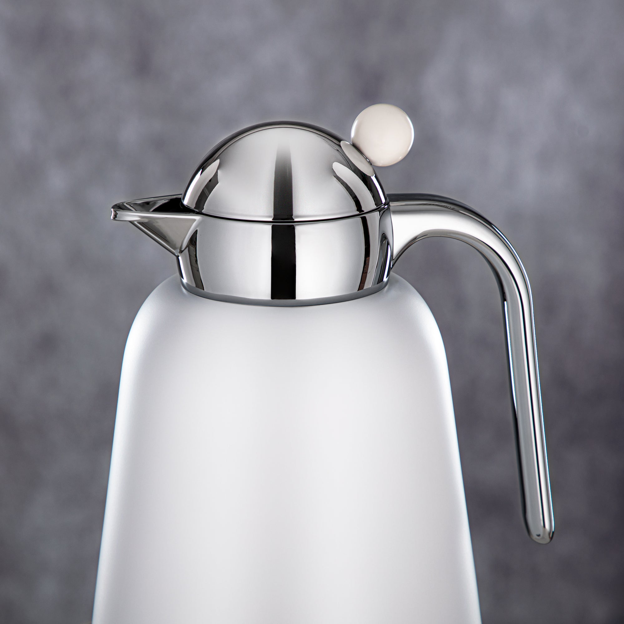 Almarjan Vacuum Flask Set - 1L + 1.5L, White & Silver (FG807-100/150 PW/C) - Modern Vacuum Flask