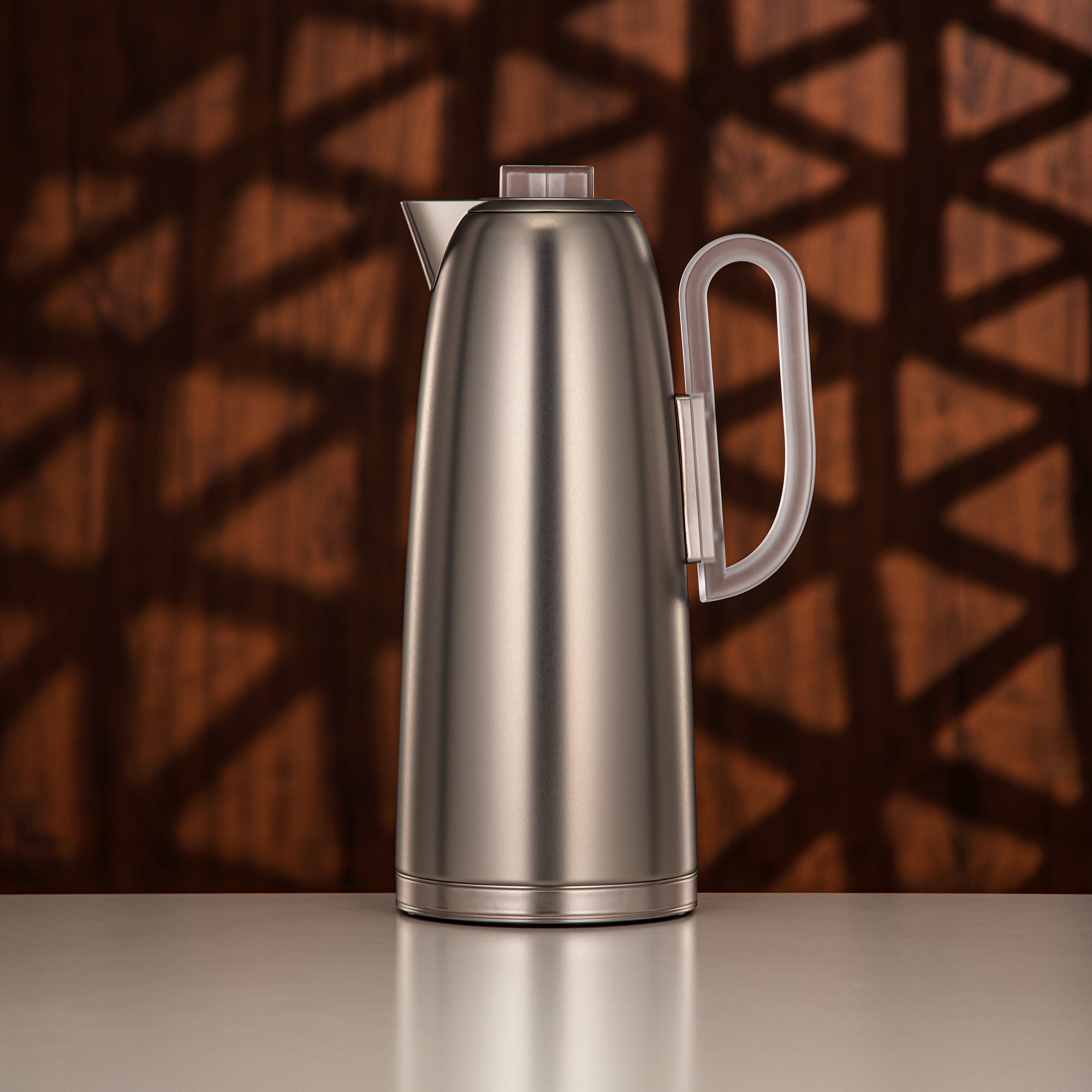 Almarjan Vacuum Flask Set 0.7L & 1L Matt Nickel & Frost