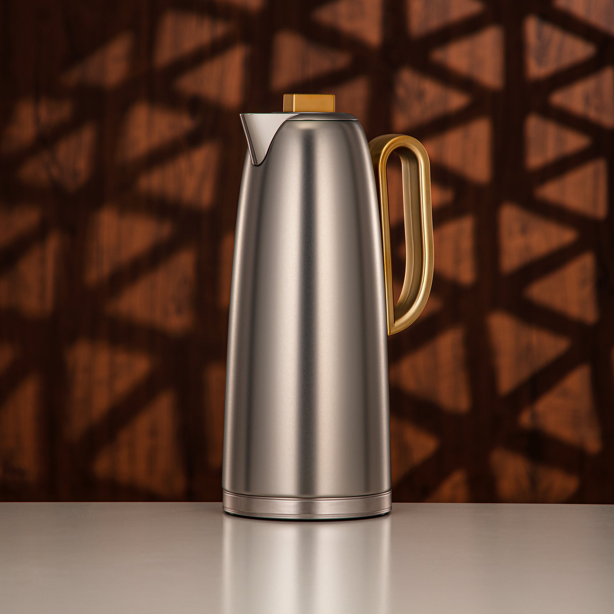 Almarjan Vacuum Flask Set 0.7L & 1L Matt Nickel & Matt Gold