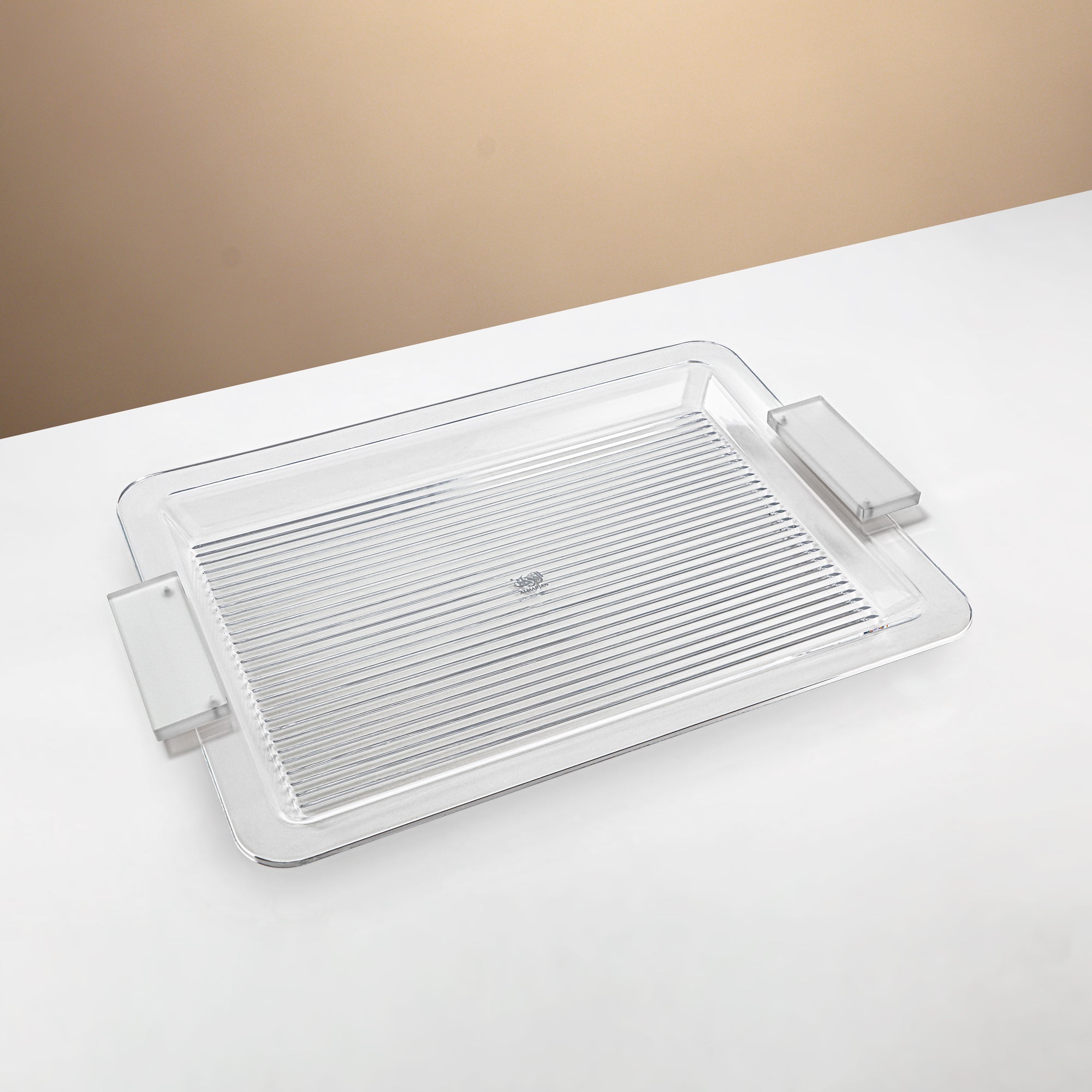 Almarjan Acrylic Tray 50cm Clear with Frost Handles