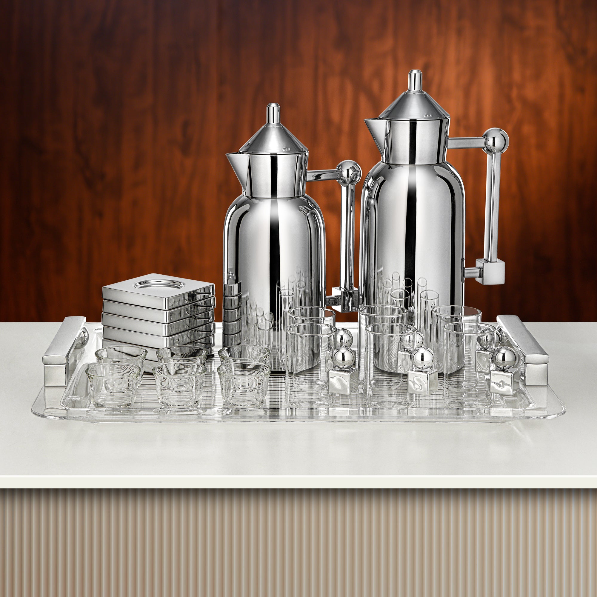 Almarjan Tea & Coffee Set 21 Pieces Silver