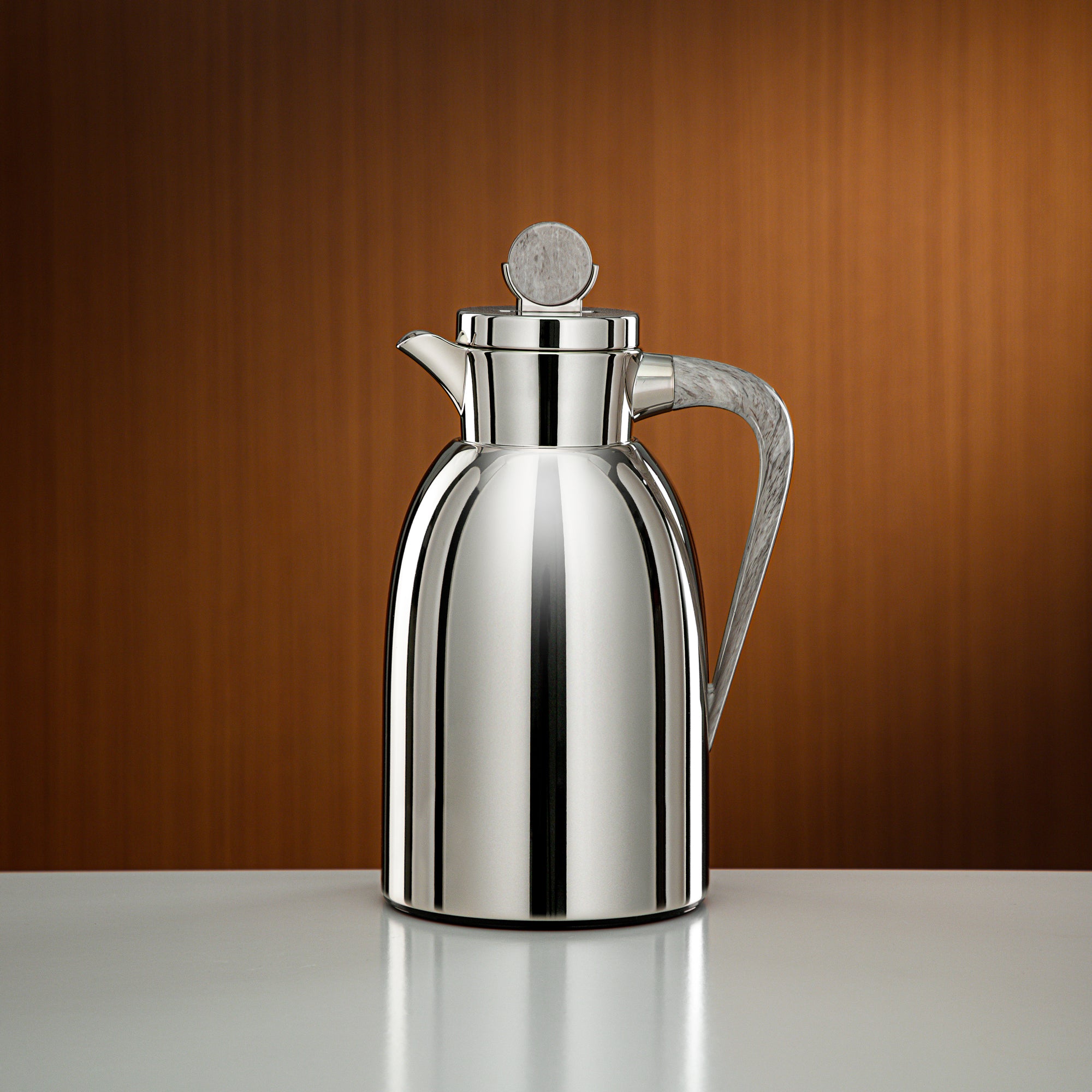 Almarjan Vacuum Flask 1.3L Nickel & Marble