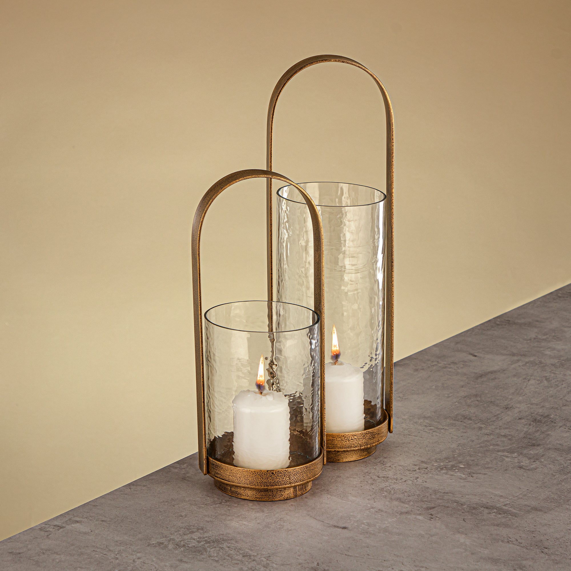 فانوس المرجان هوريكان 32 سم ذهبي عتيق