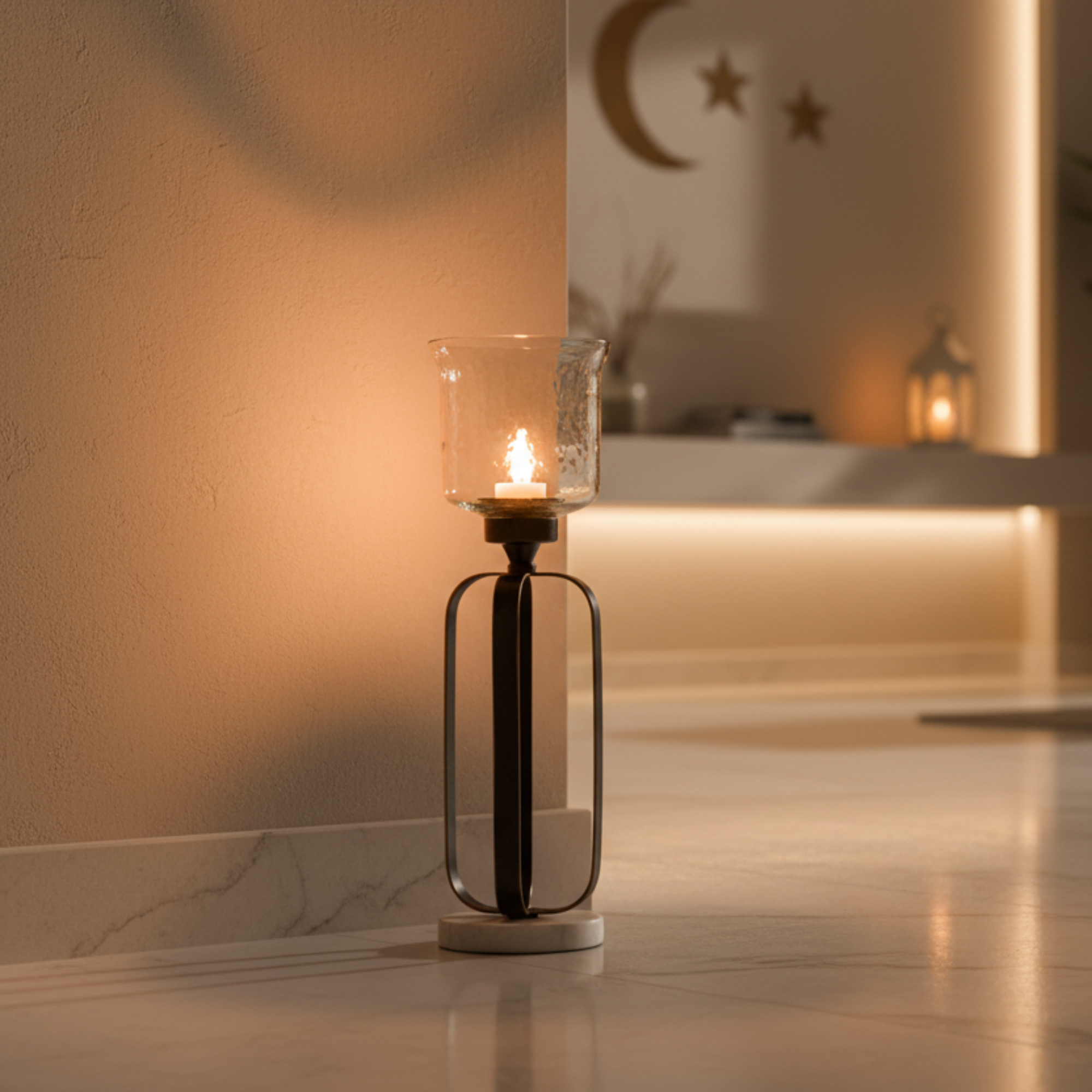 حامل شموع المرجان 37 سم برونزي داكن