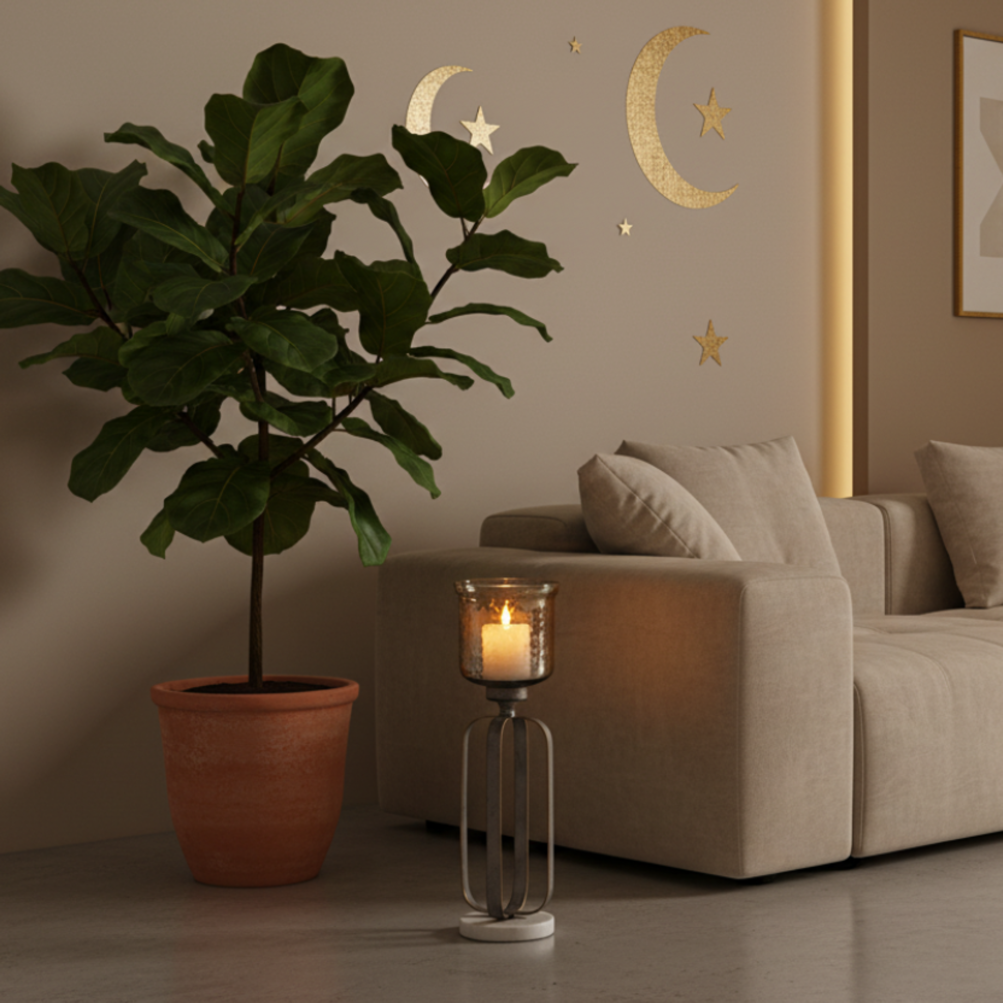 Almarjan Votive Holder 37cm Silver