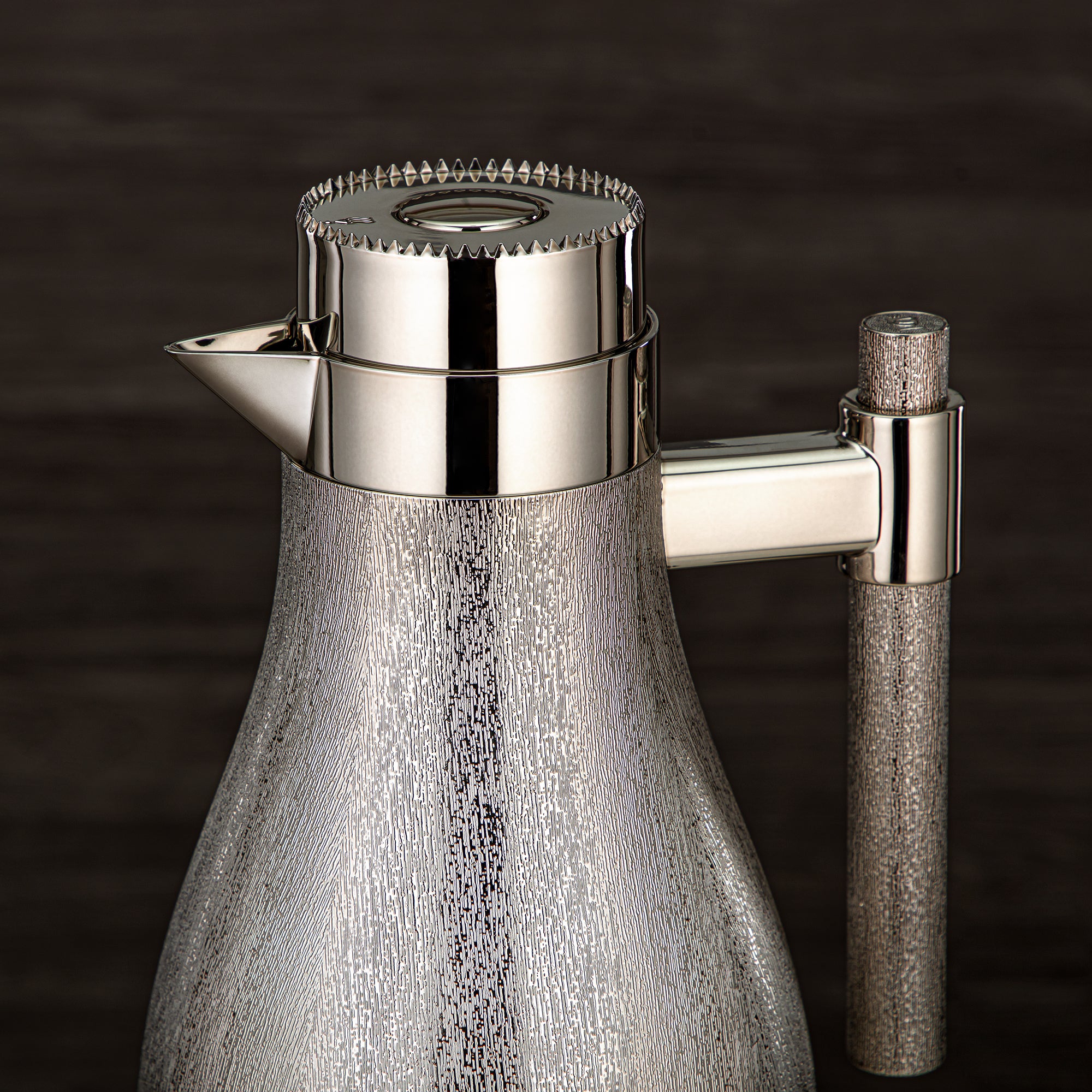 Almarjan Vacuum Flask Set ABS Push Button 1L + 1L Nickel (GOK-N-N-N) - Elegant Serving