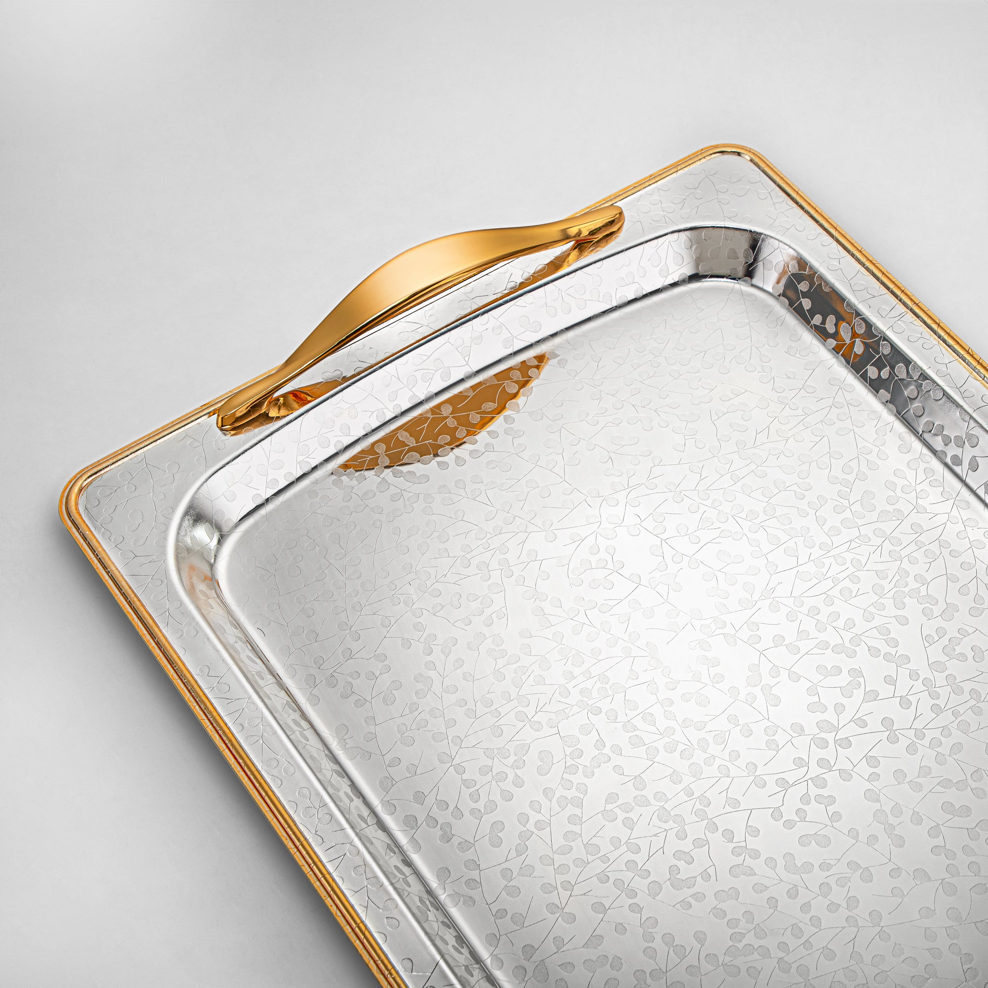 Almarjan 3 Pieces Serving Tray Set Silver & Gold - HT2411001