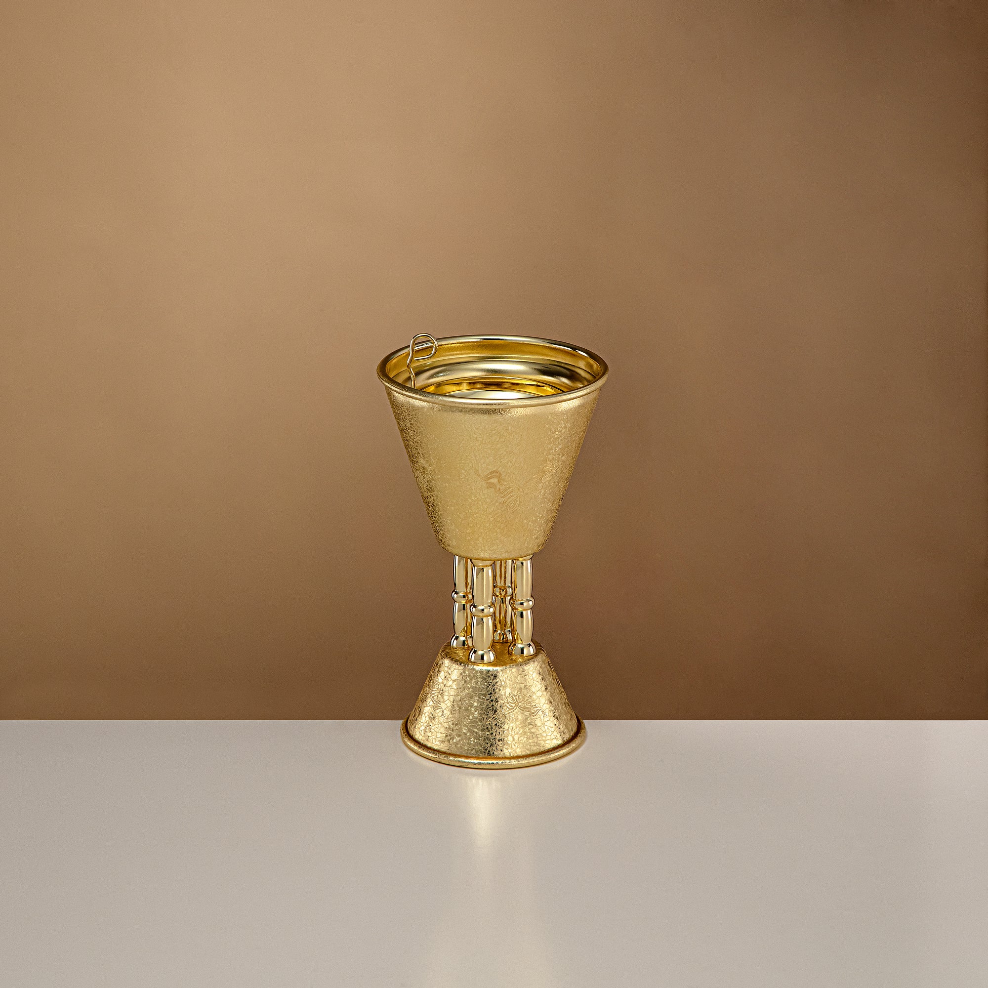 Almarjan Incense Burner Copper Crackle 18cm