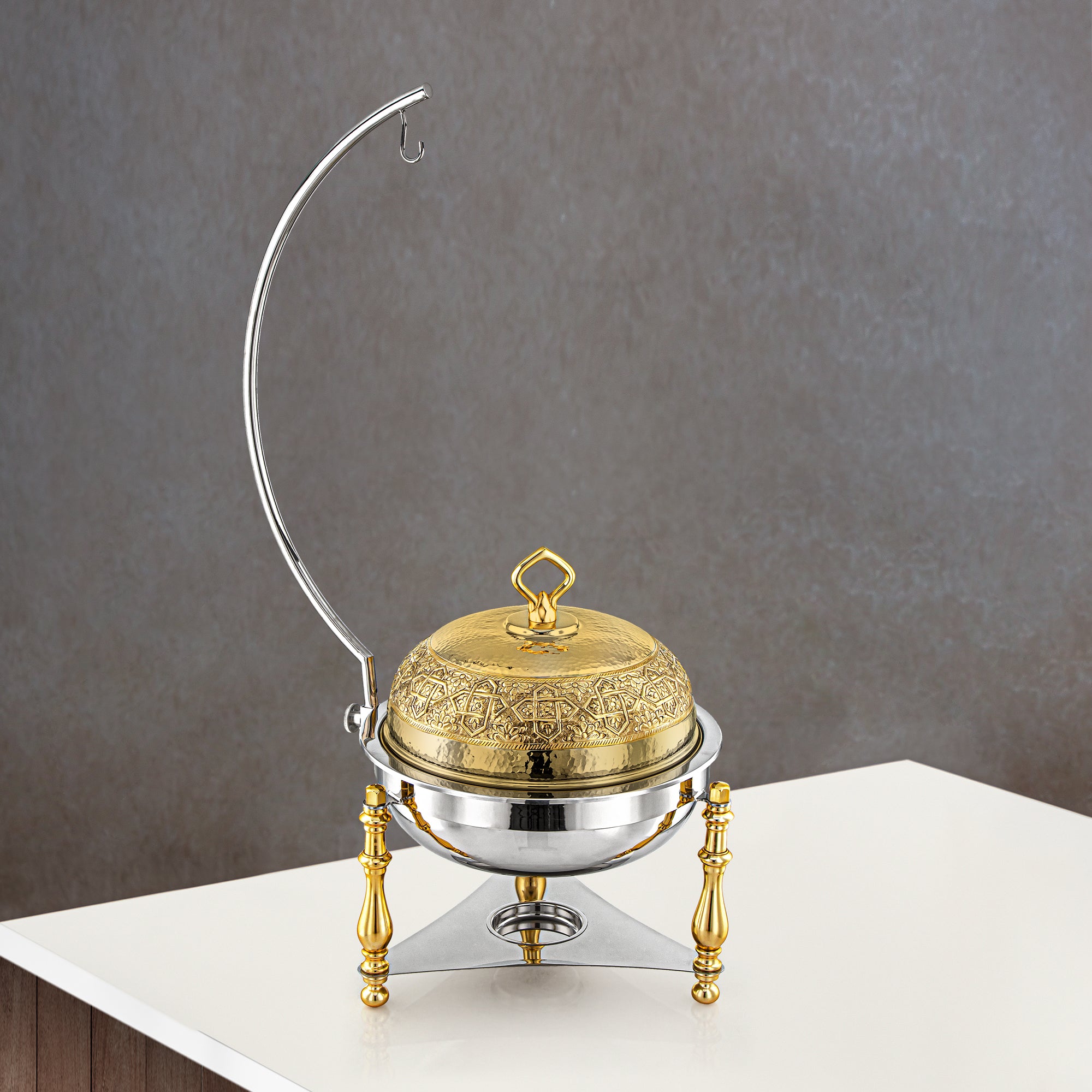 Almarjan 6 Litres Laiton Chafing Dish Argent & Or - MD-2920A