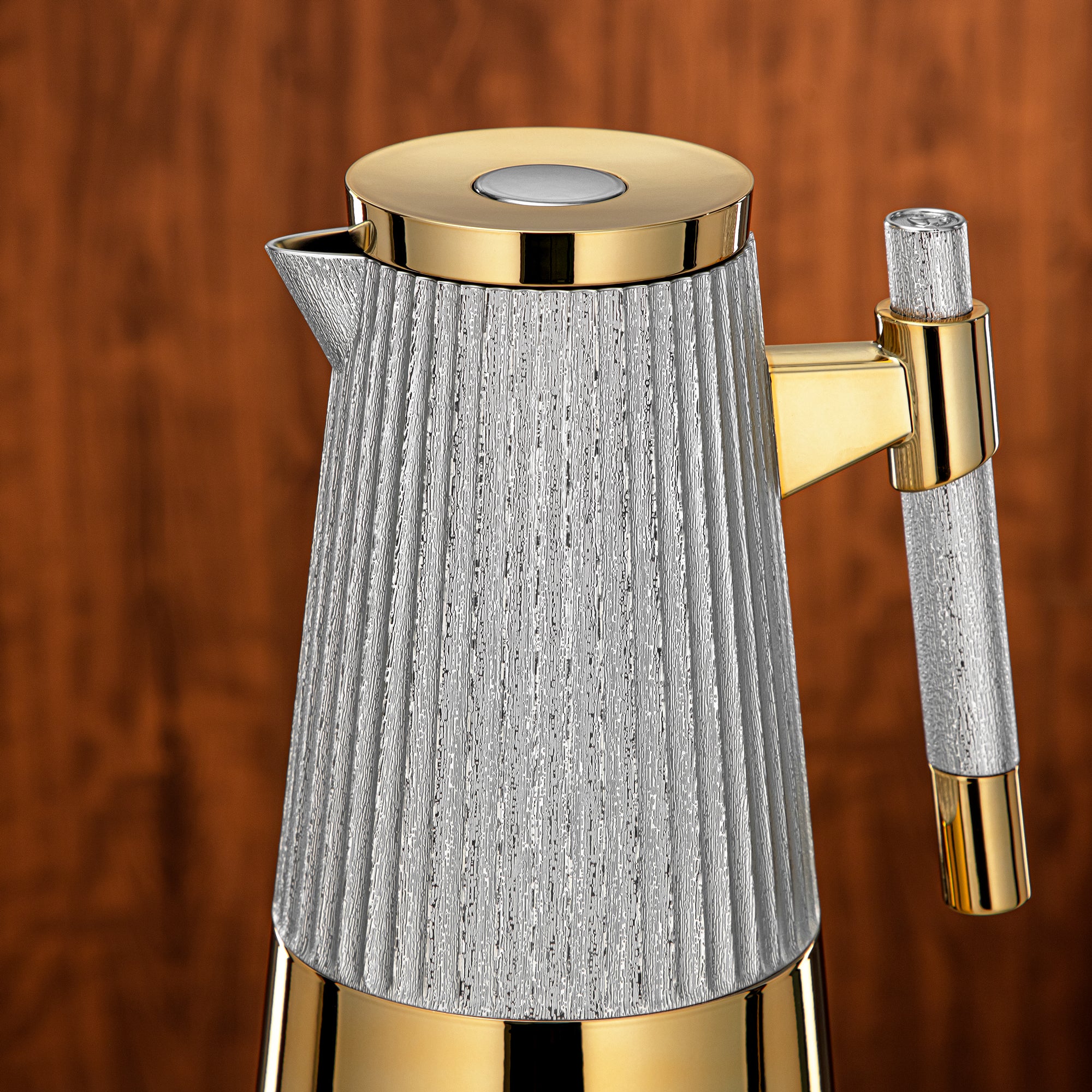 Almarjan Vacuum Flask Set 1L + 1L Silver & Gold