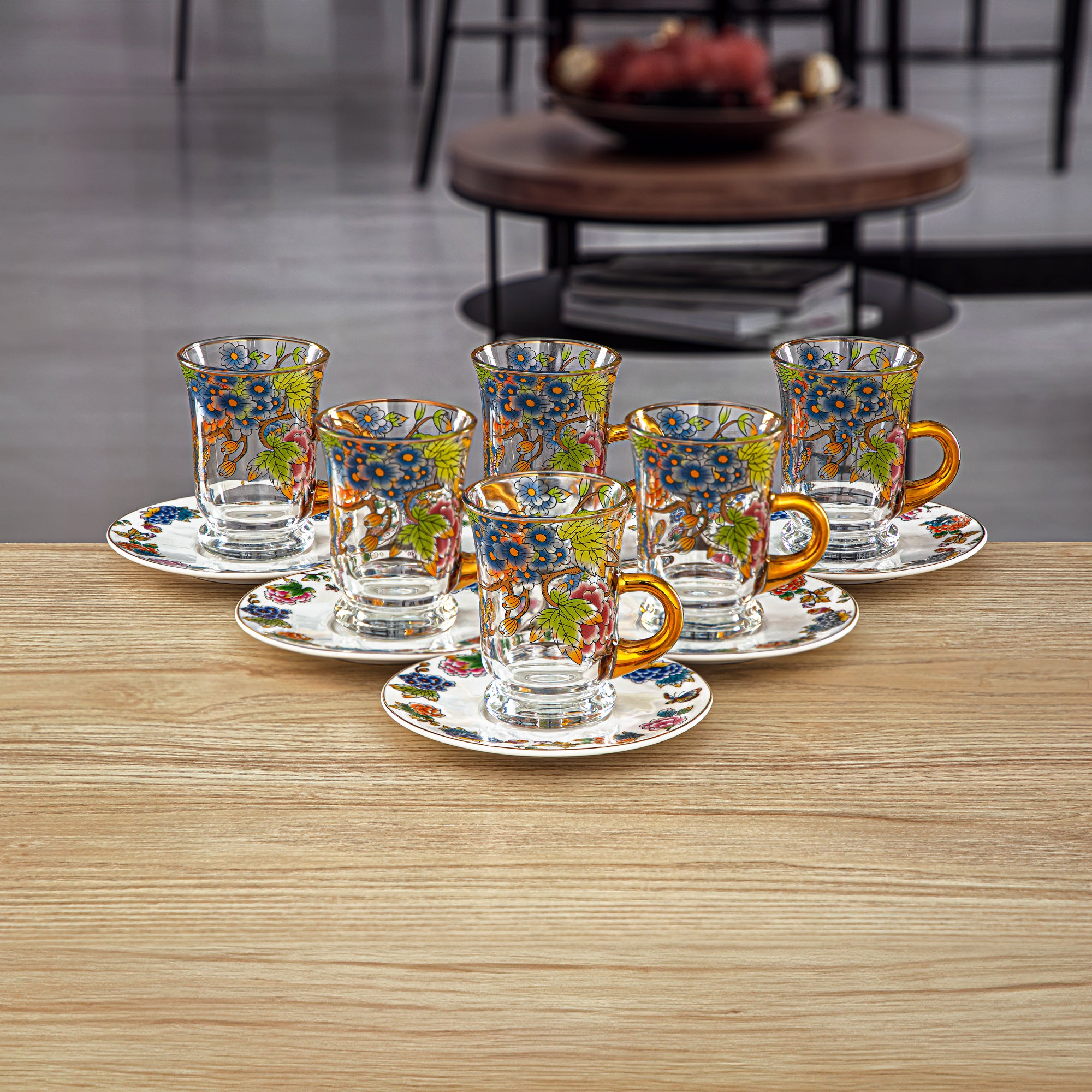 Almarjan 18 Pieces Fonon Collection Tea And Cawa Cup Set - 2070
