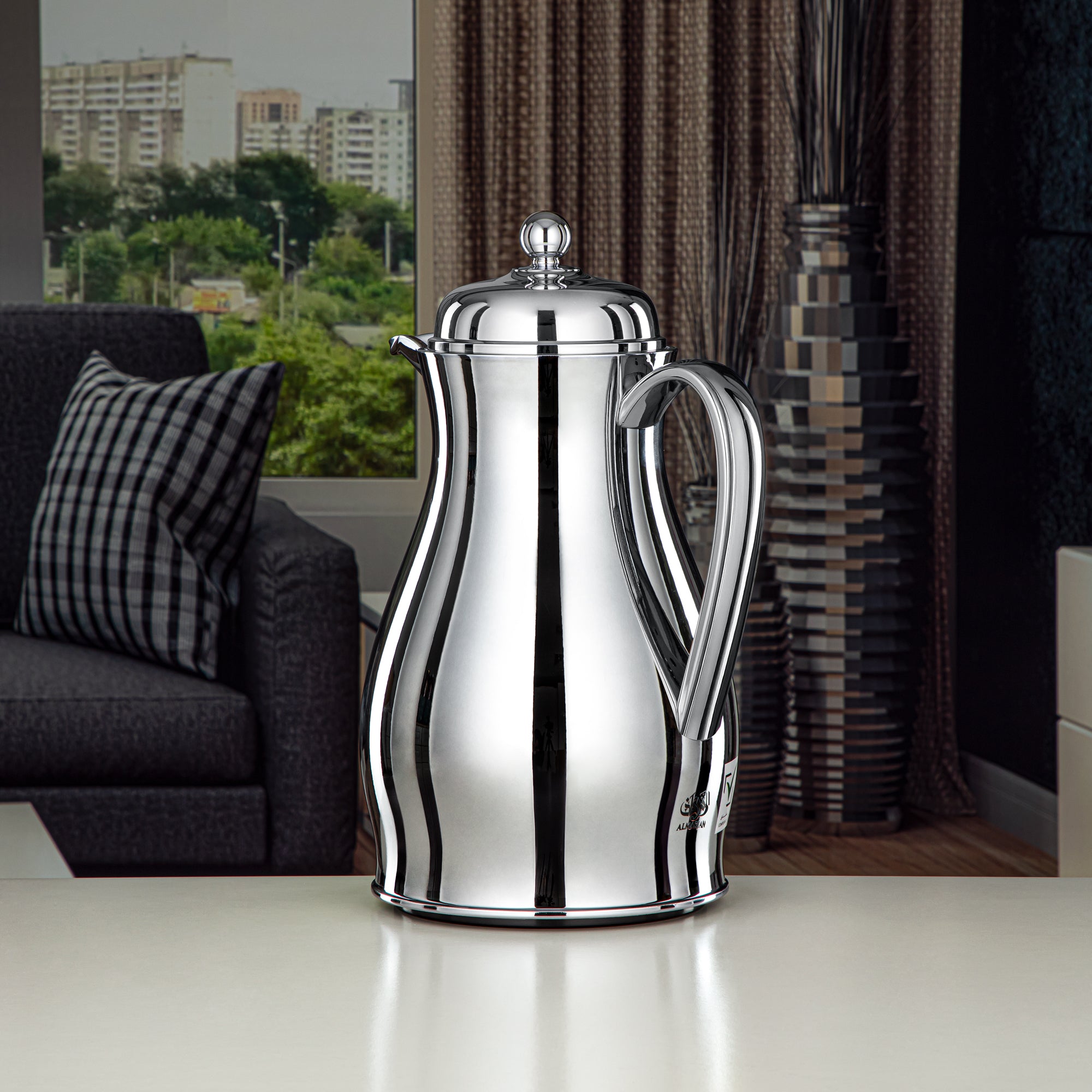 Almarjan Vacuum Flask Metal Body with Glass Liner 1L Silver (RPA-100-S) – Everyday Elegance Collection