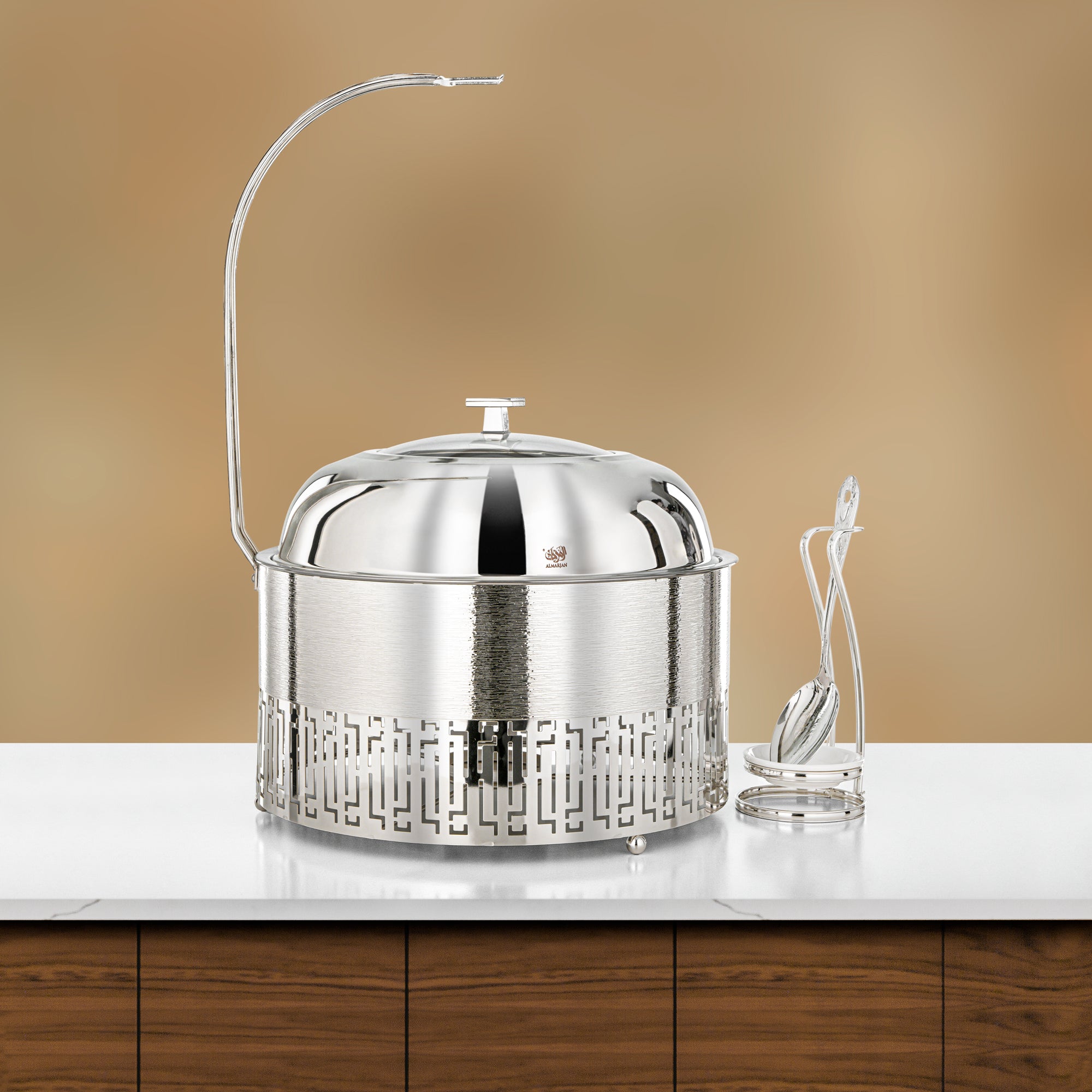 Almarjan 6.5 Lit Chafing Dish, Brushed Silver