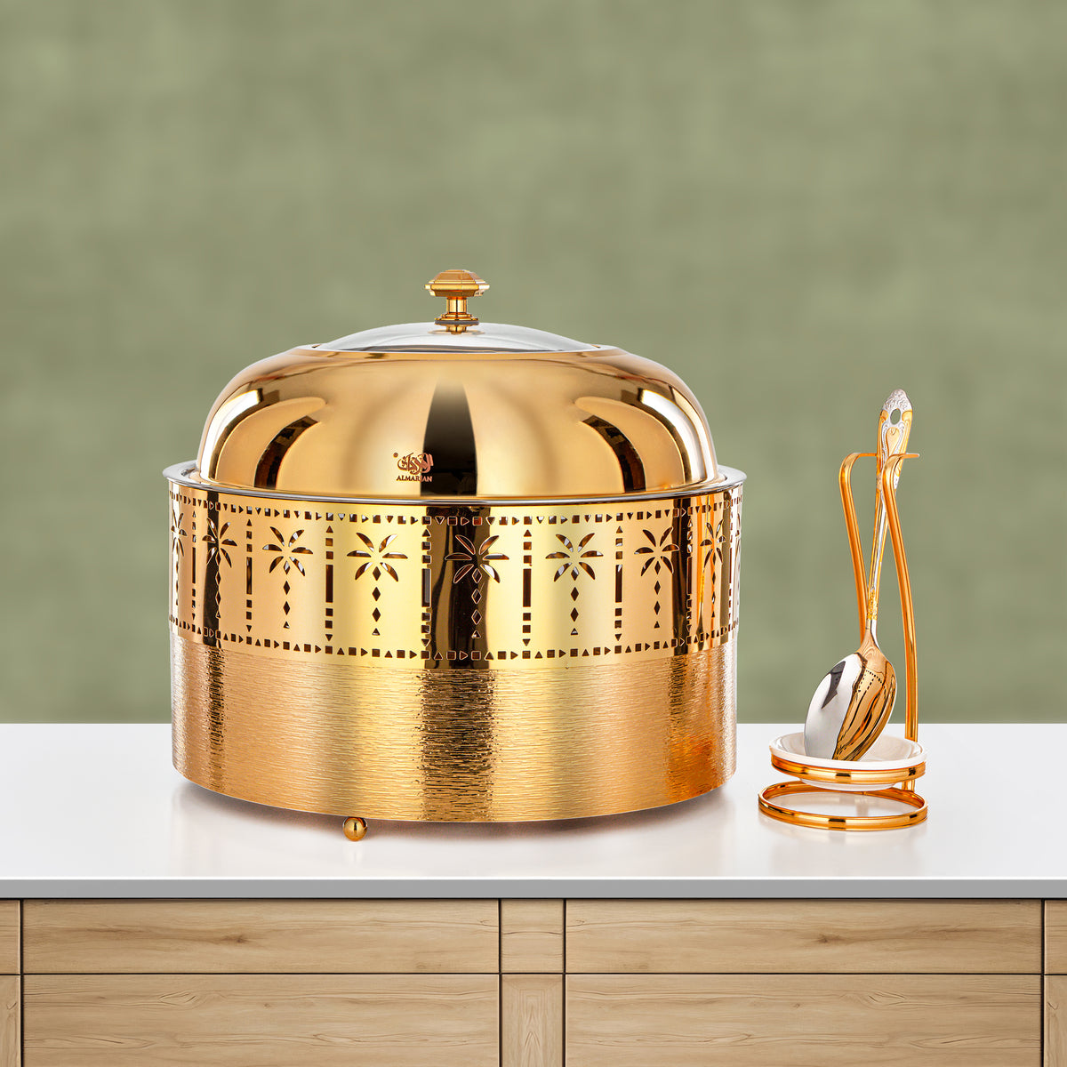 Almarjan 6.5L Chafing Dish, Brushed Gold