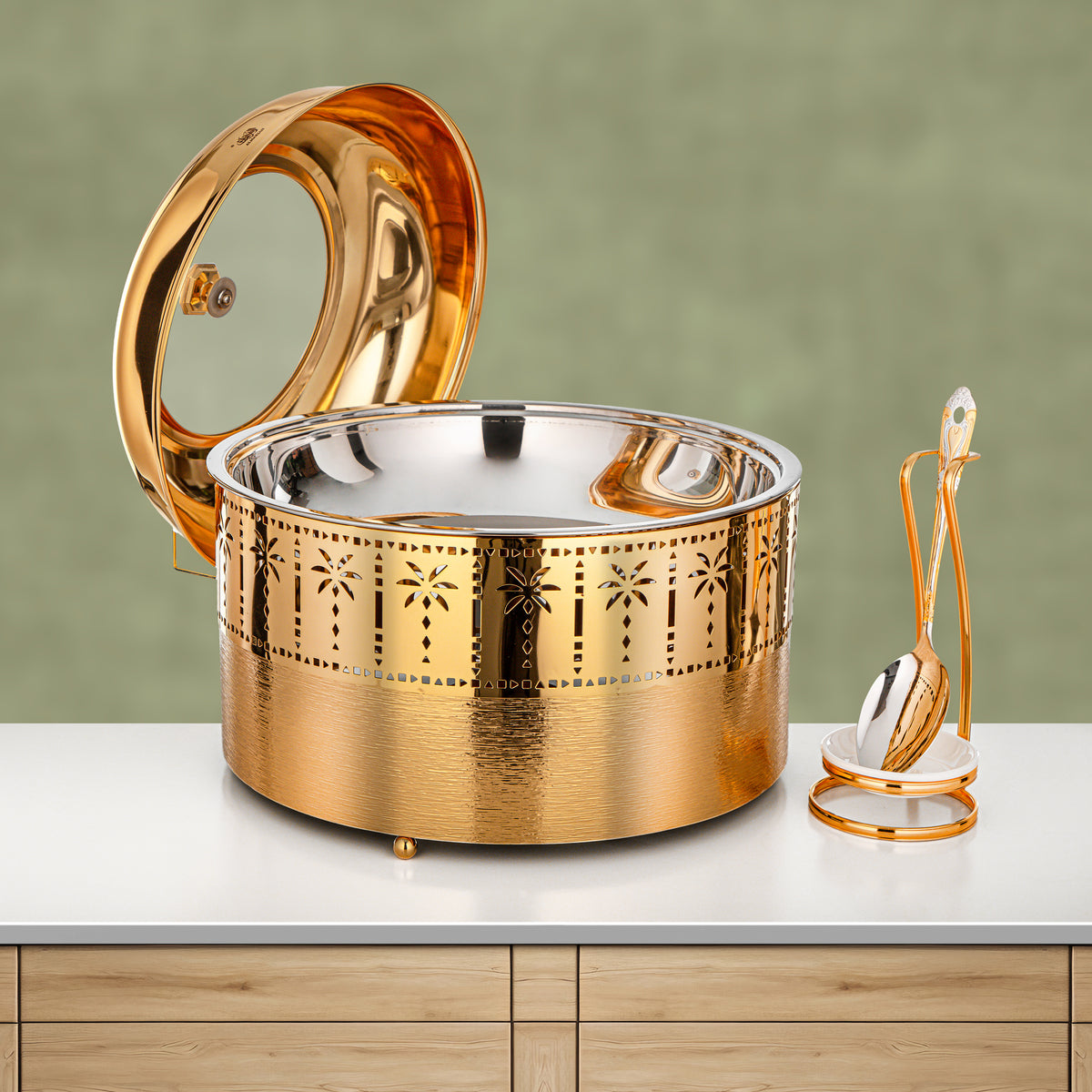 Almarjan 6.5L Chafing Dish, Brushed Gold
