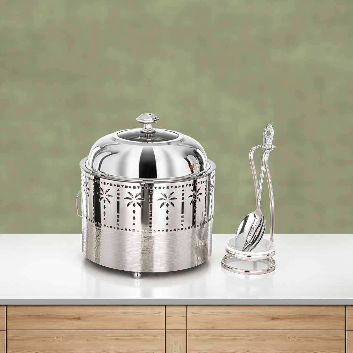Almarjan 2L Chafing Dish, Brushed Silver