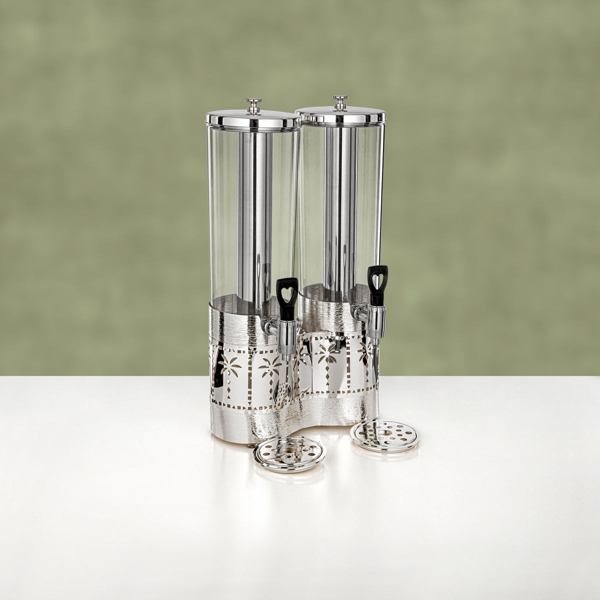 Almarjan Double Juice Dispenser 3L & 3L, Brushed Silver