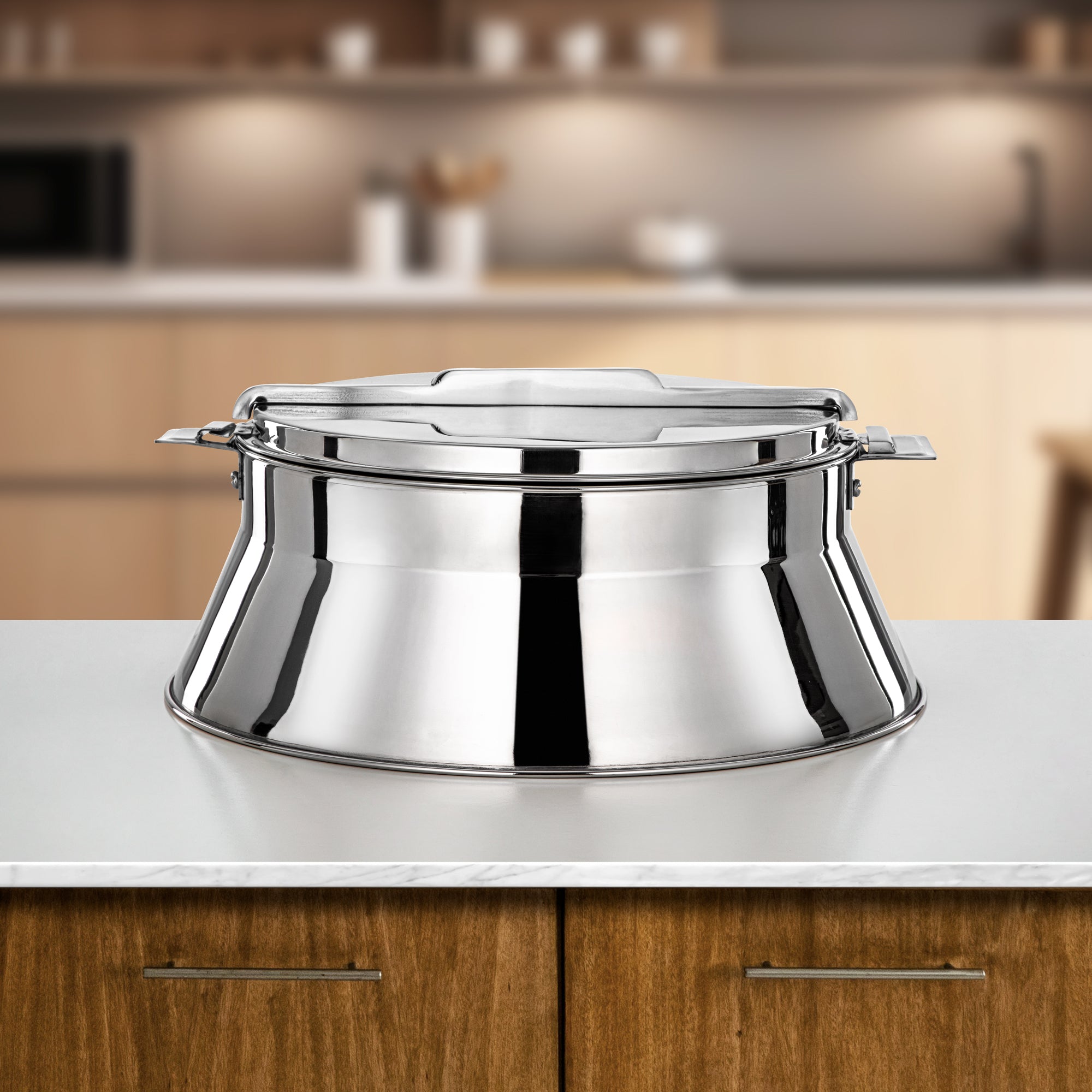 Almarjan Hot Pot Stainless Steel, 35CM (6000ML), Silver (H25P8) - Dalal Collection