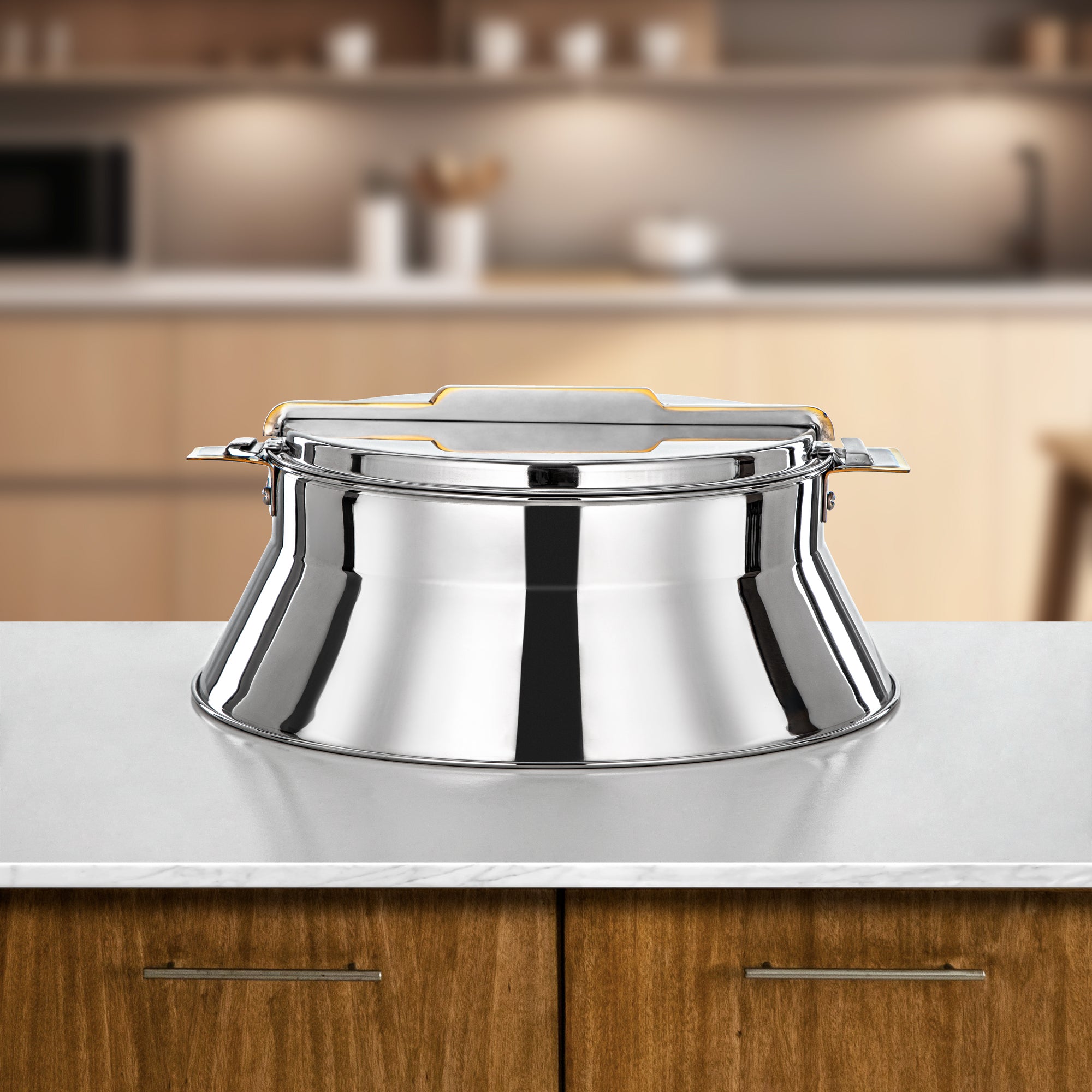 Almarjan Hot Pot Set of 3 Pieces Silver & Gold (H25PG8)