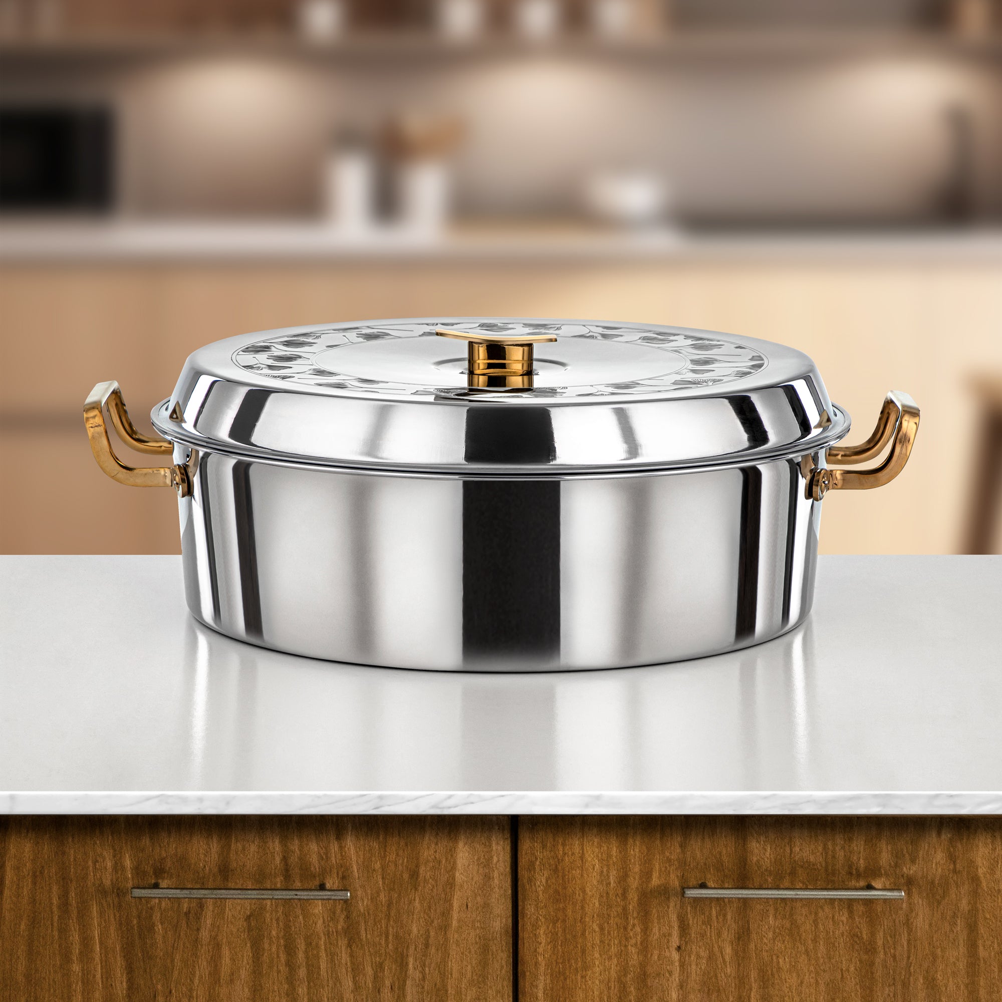 Almarjan Badr Hot Pot 35cm Silver & Gold