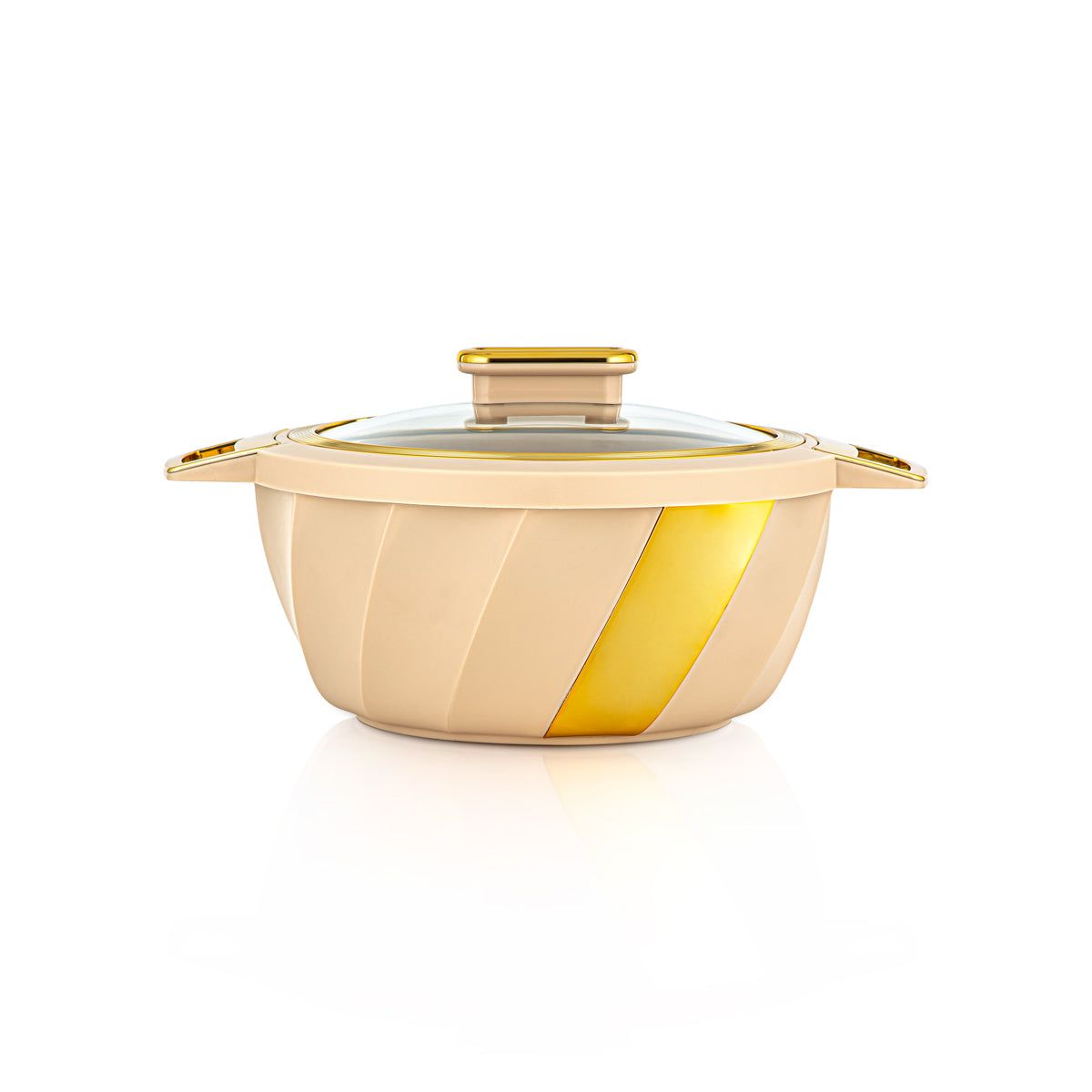 Almarjan 3 pièces Salwa Collection marmite en plastique kaki et or - SW001G KH/G