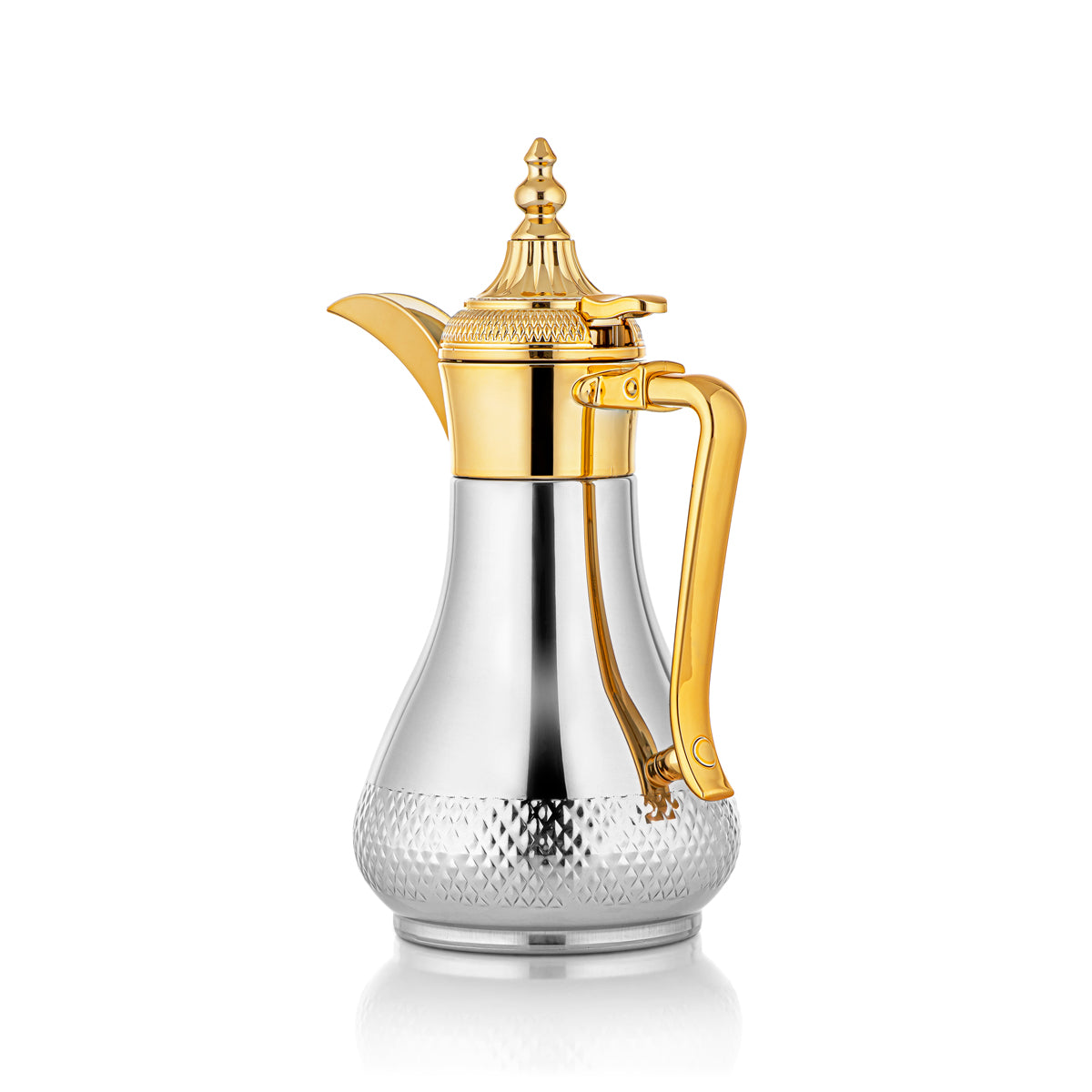 Almarjan Aspirateur en acier inoxydable 0,6 litre Dallah argent et or - SWD/D-060-CRG