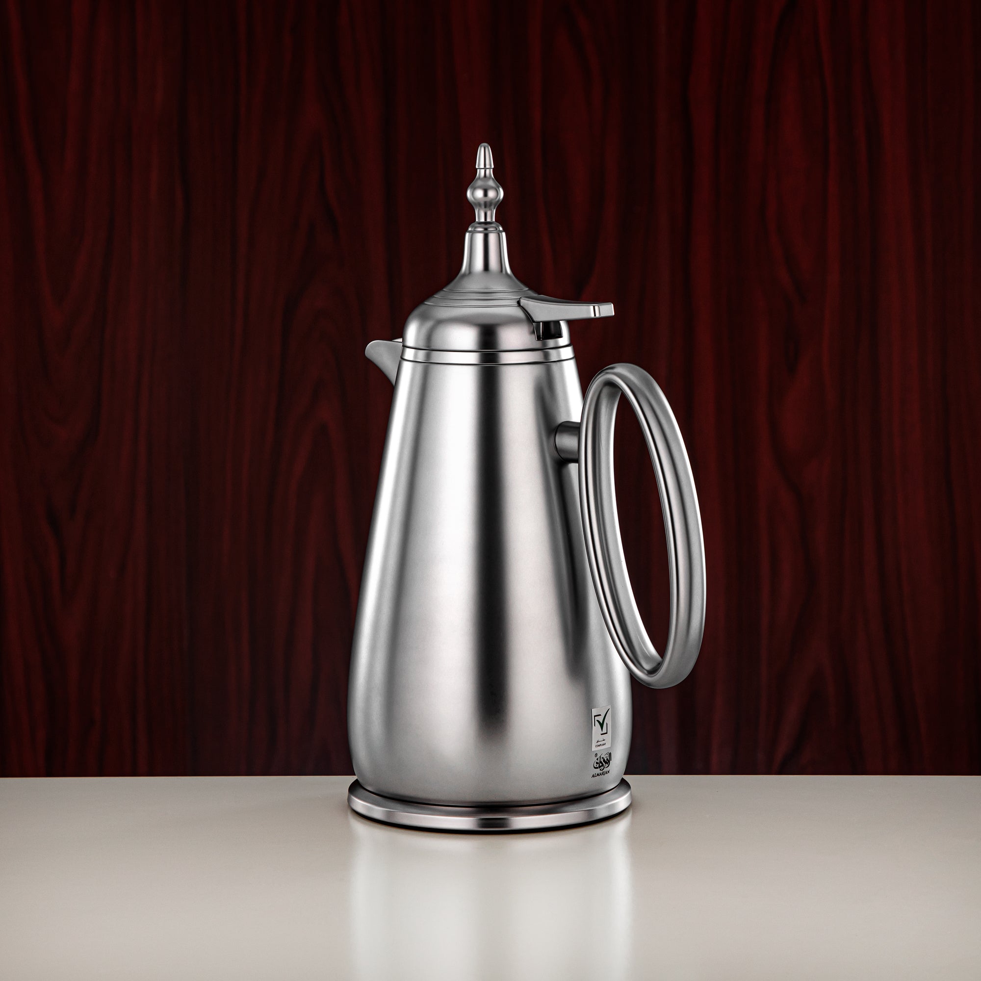 ألمرجان طقم ترامس زر ضغط ABS فضي غير لامع 0.7 لتر + 1 لتر (UOP-A0700/B1000E23) - كلاسيكي ترمس