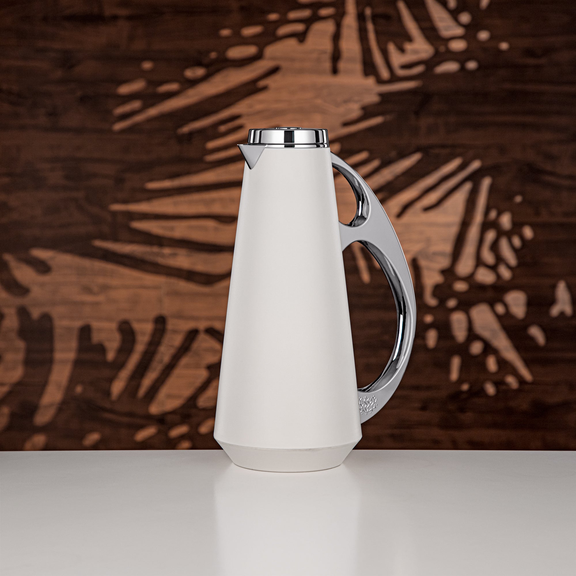Almarjan Vacuum Flask Set, ABS, 1L + 1L, White & Silver (UPP-1000/1000 WHIC) - Modern Serving