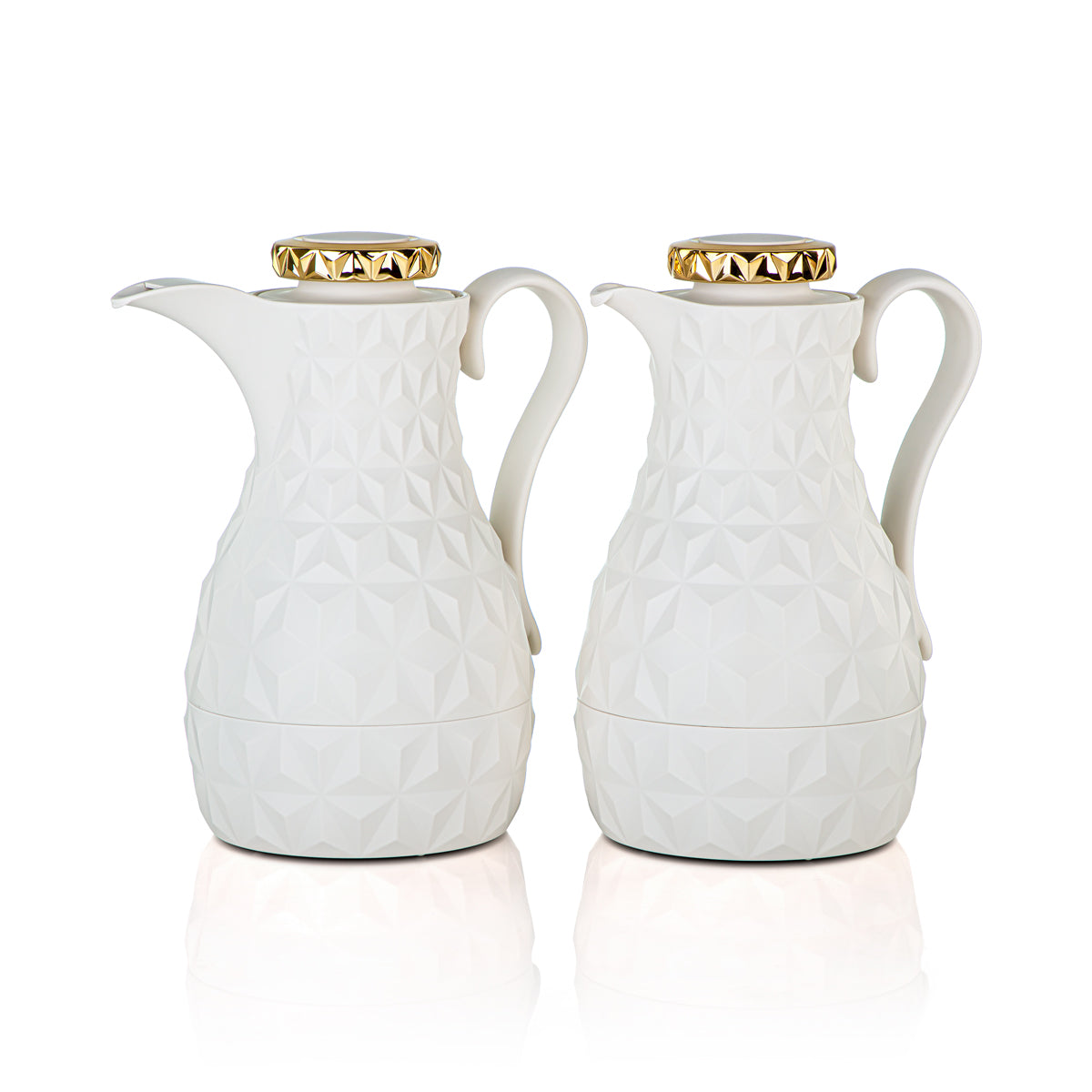 Ensemble de 2 flacons isothermes Almarjan ivoire mat et or - 2C124AB-100 MIV/G