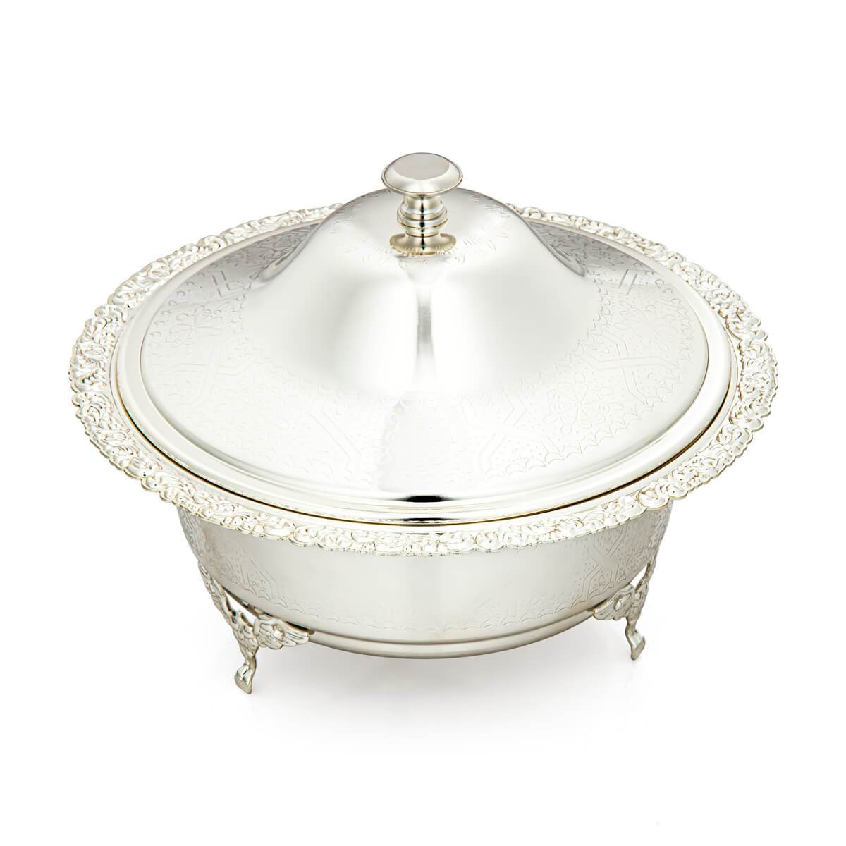Shop ALMARJAN 22 CM Date Bowl With Cover Silver at Almarjanstore.com - UAE