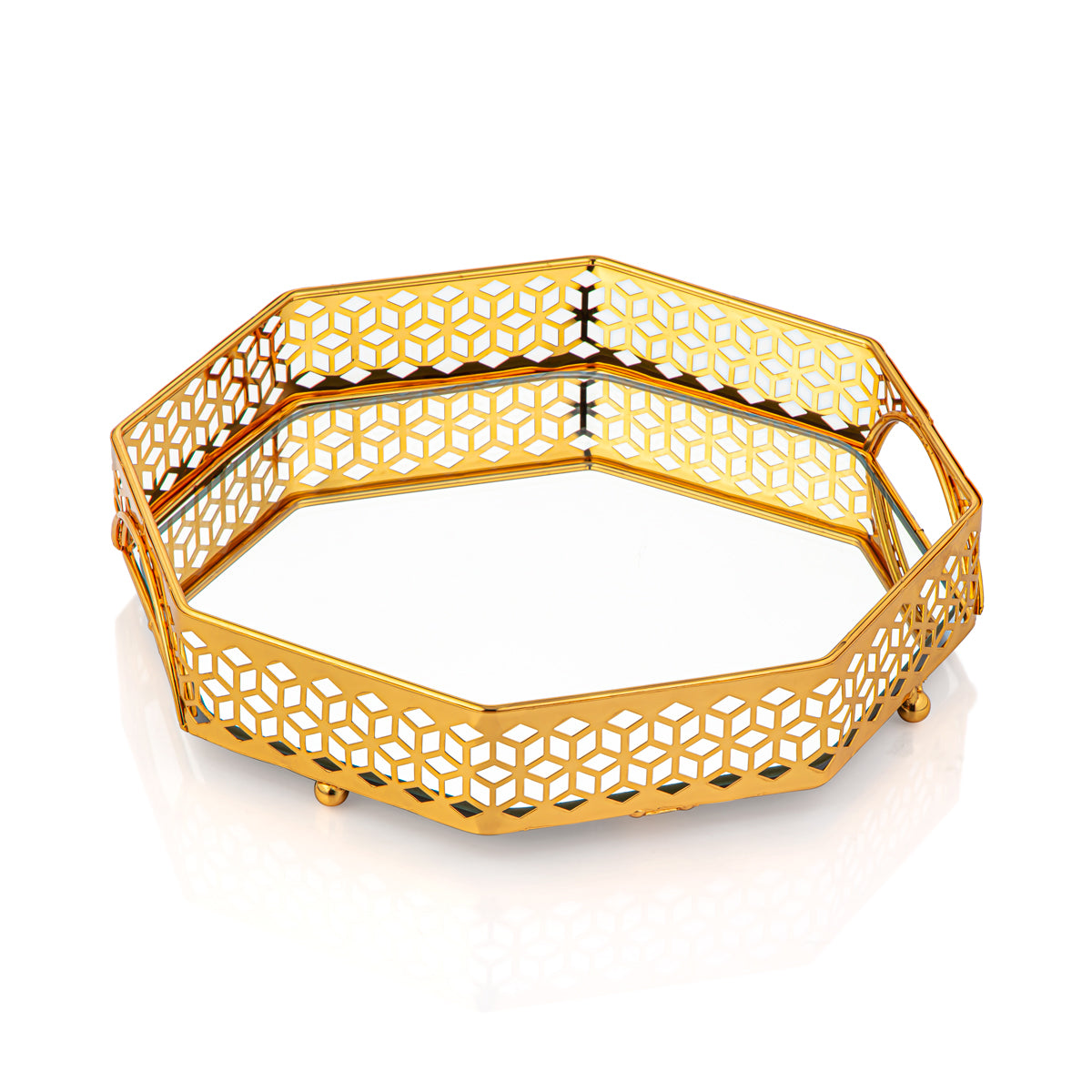 Ensemble de Brûleurs d'Encens Octogone Almarjan Or - AZ-274/G