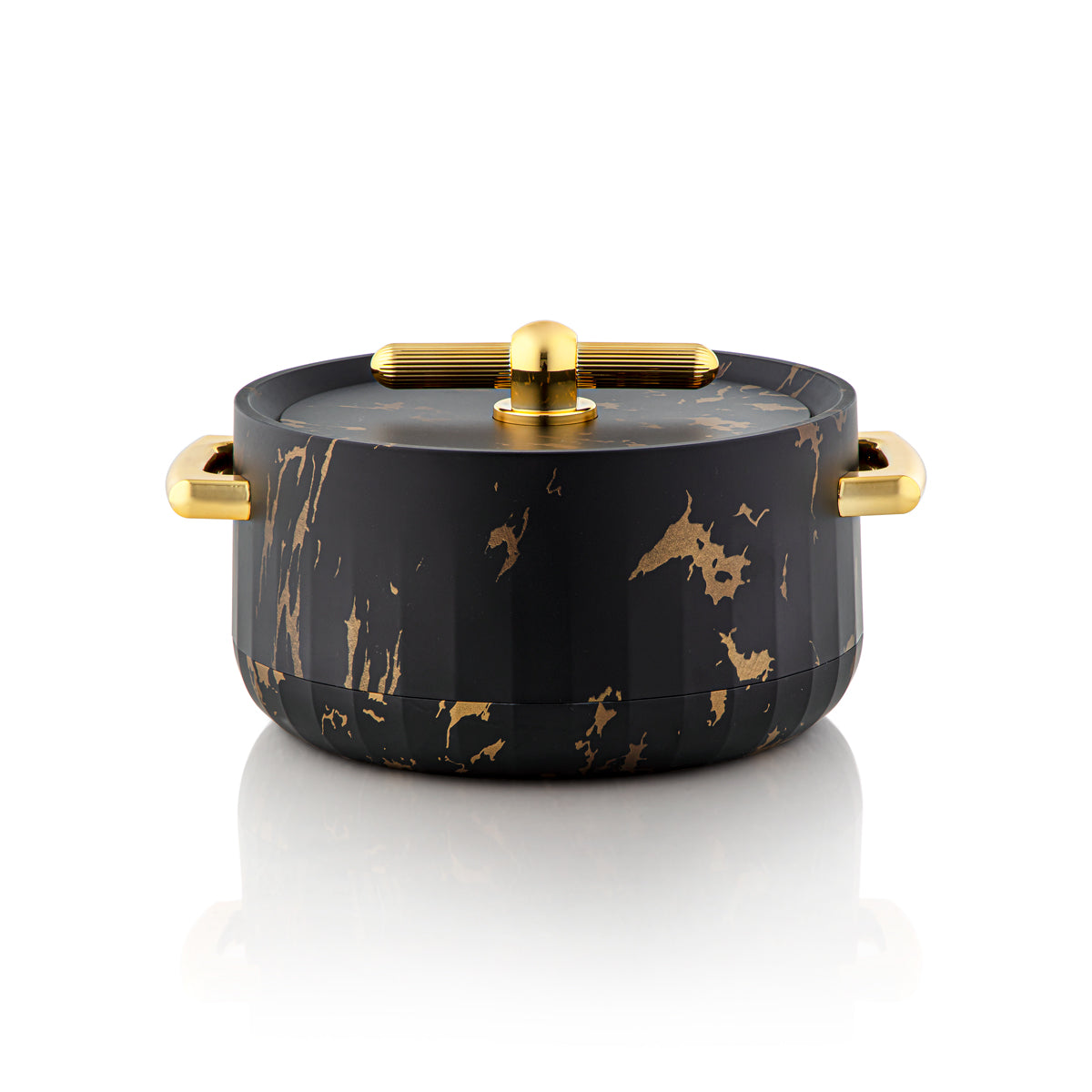 Forever Gold 3 Pièces Marmite en Plastique Marbre Noir & Or - EF-MBM/G
