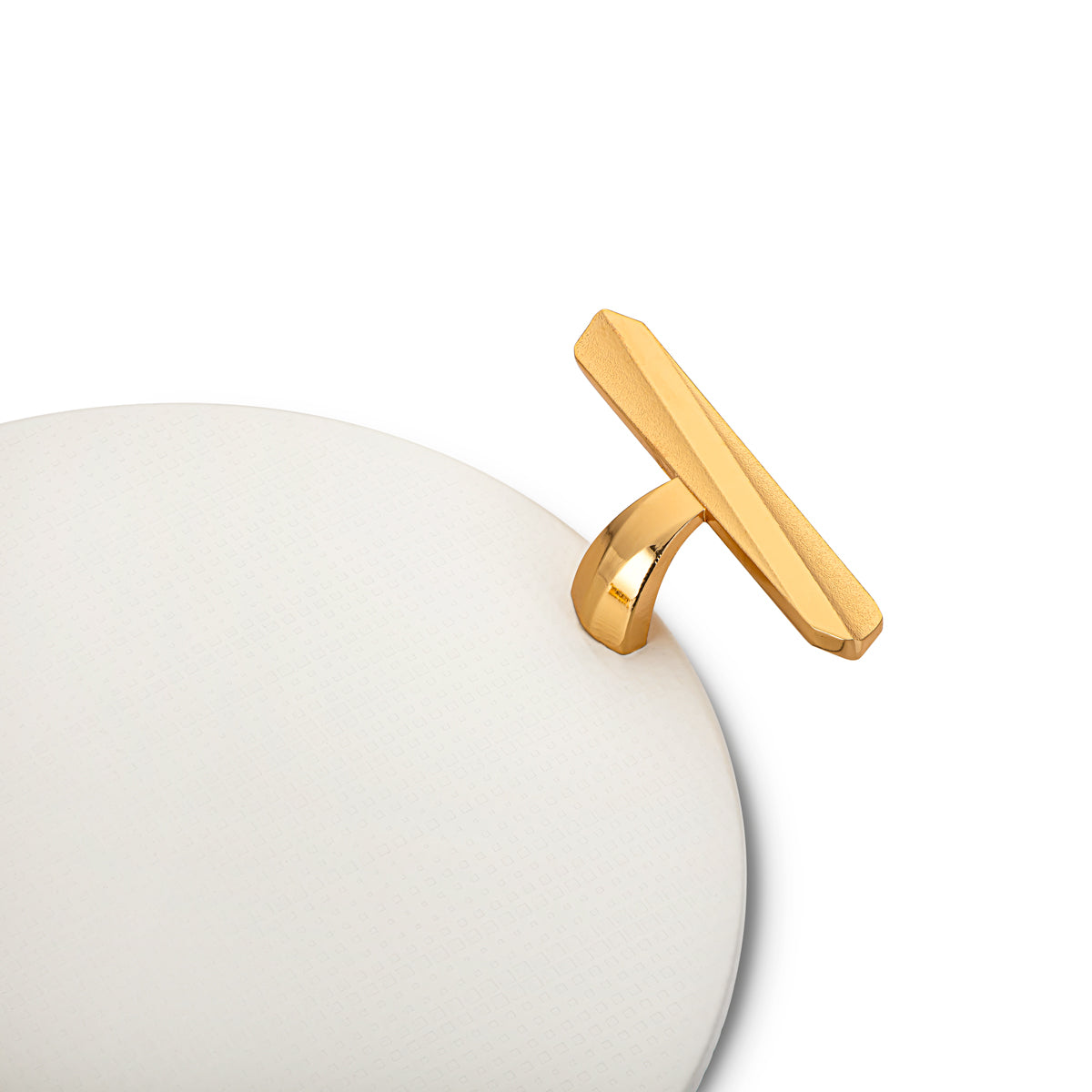 Plateau de service rond Almarjan 28 CM Blanc & Doré HT210725