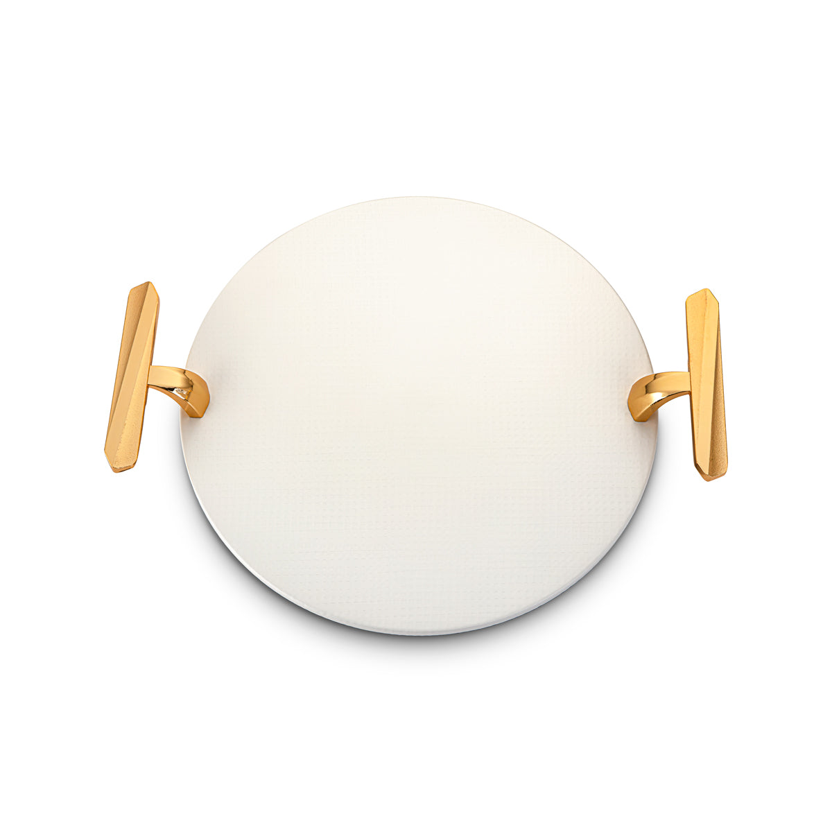 Plateau de service rond Almarjan 28 CM Blanc & Doré HT210725