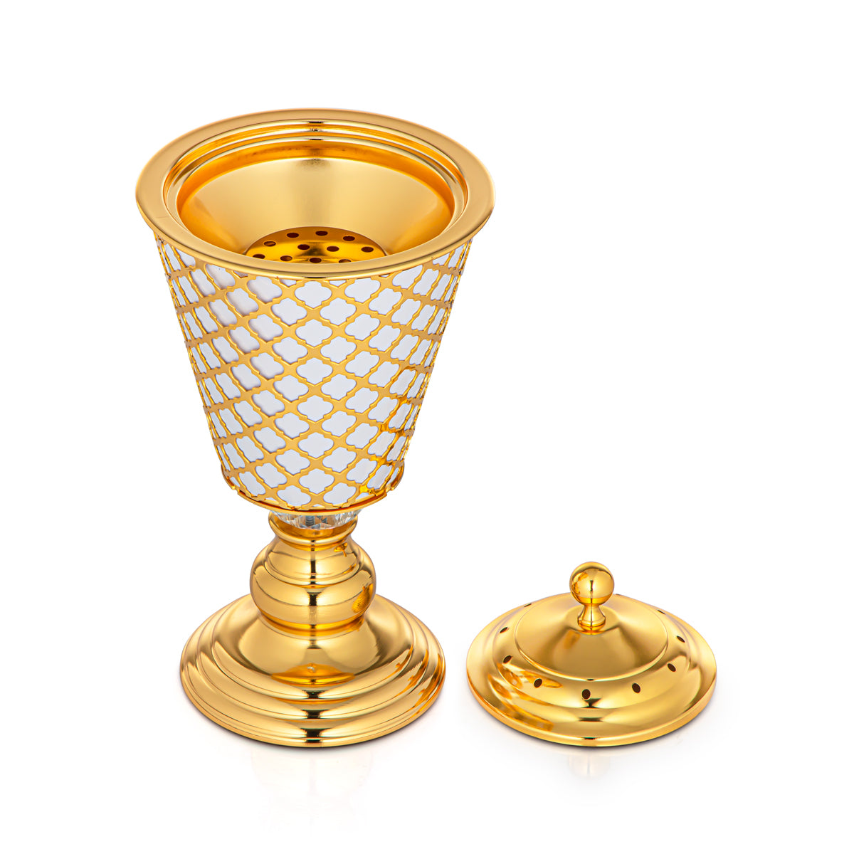 Brûle-encens Almarjan 13 CM Doré & Blanc - K2170