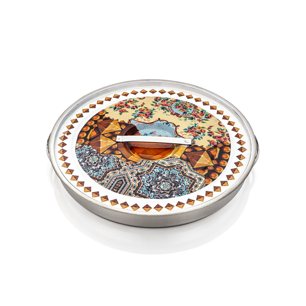 Almarjan 42 CM Collection Fonon Plateau Petit Déjeuner Inox - Meena 17