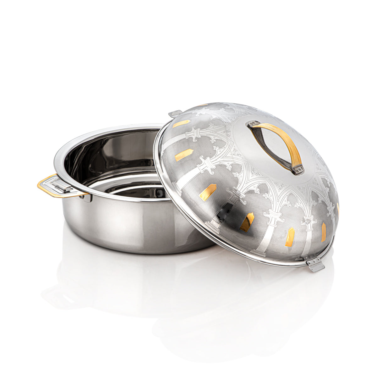 Almarjan 30 CM Collection Qubba Marmite Inox Argent & Or - H22EPG8