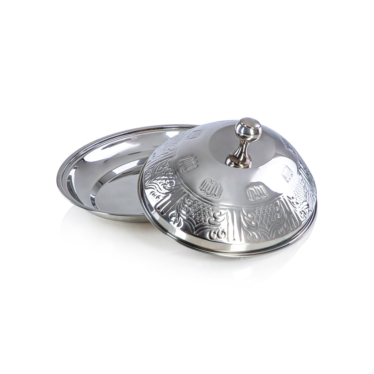 Almarjan Plateau Koozy Ovale Inox 55 CM Argenté - H23M14