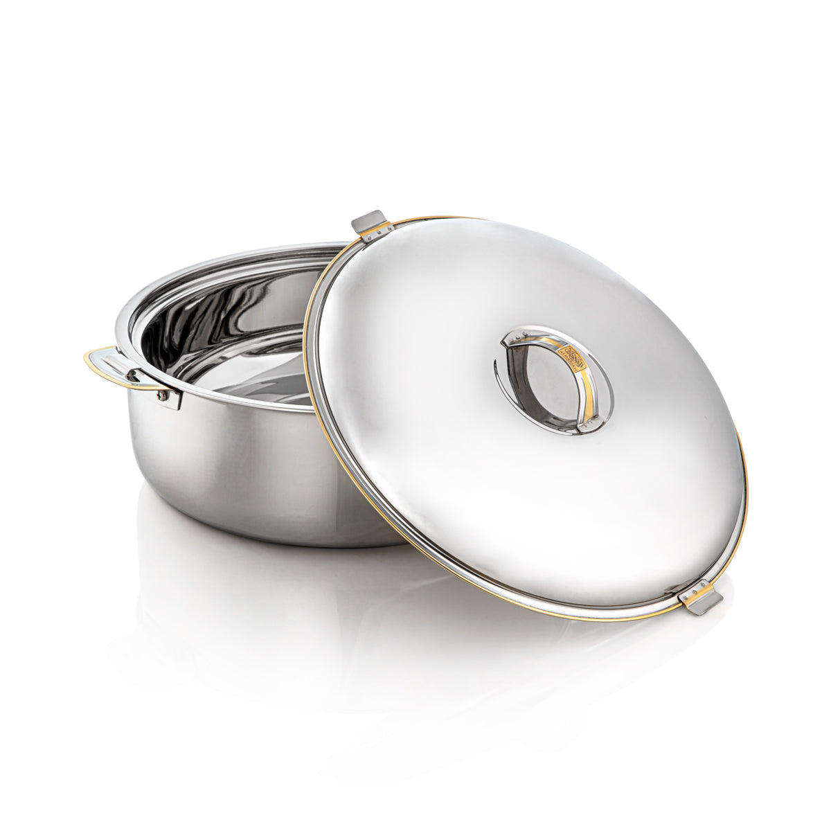 Almarjan 8000 ML Classic Collection Marmite en Acier Inoxydable Argent & Or - H23PG1