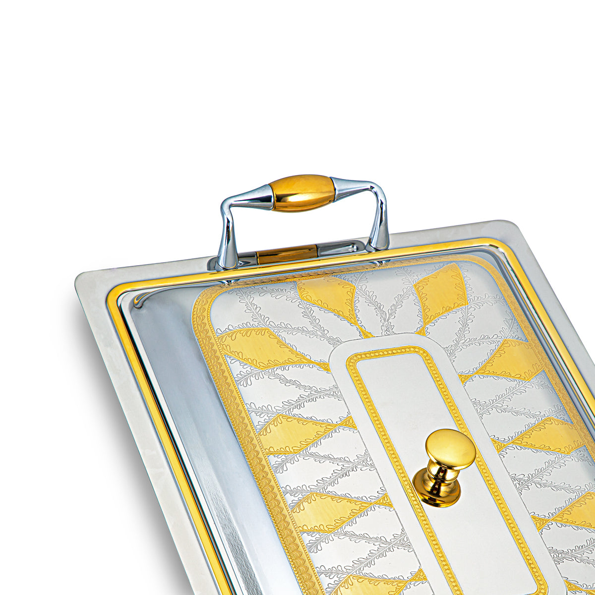 صينية المرجان للتقديم 45 سم مستطيلة ستانلس ستيل من تشكيلة إدي مع غطاء - STS2051160