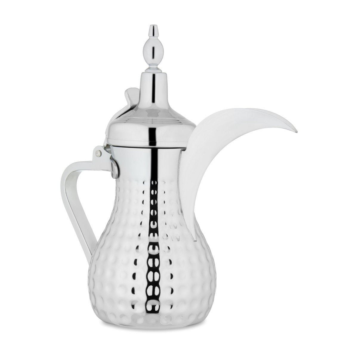Almarjan 0.75 Liter Hammered Collection Stainless Steel Dallah Silver - STS0010549