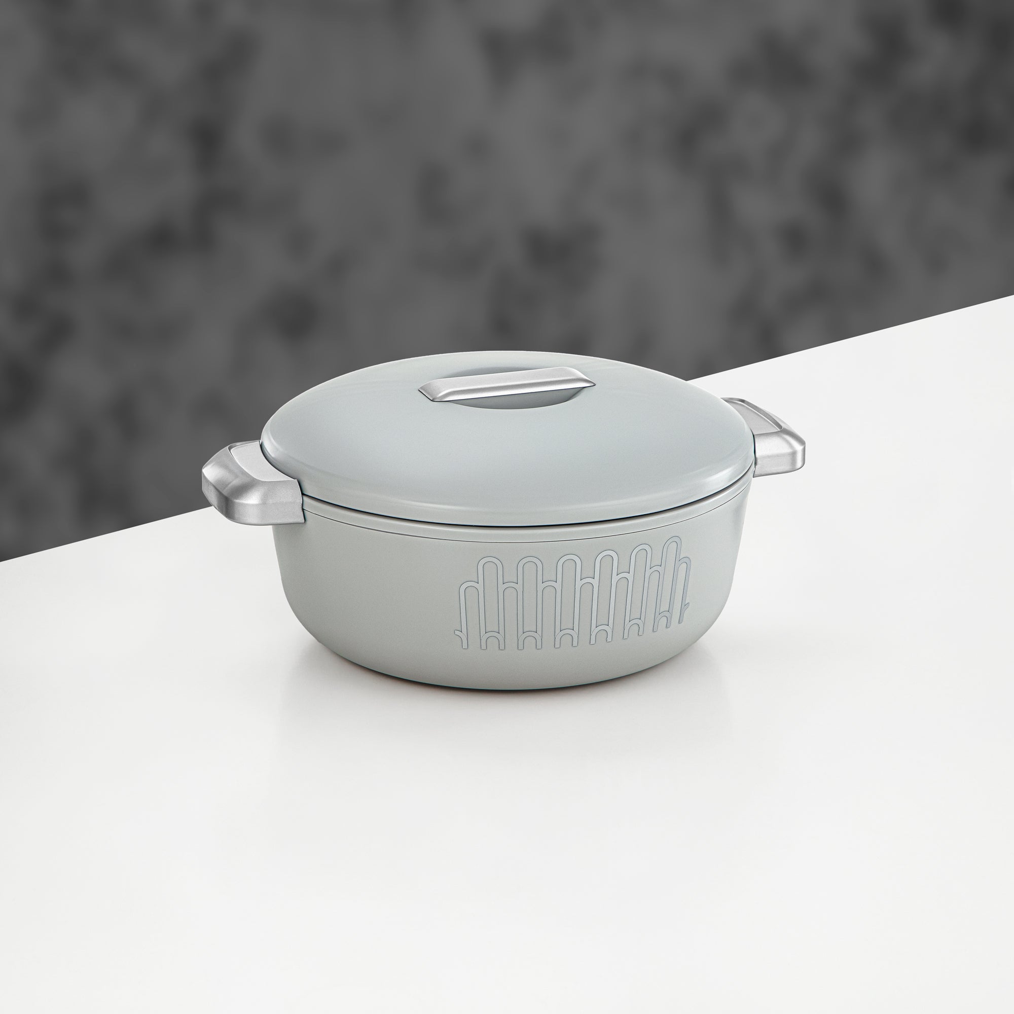 Almarjan Round Hot Pot 2.3L Grey & Silver